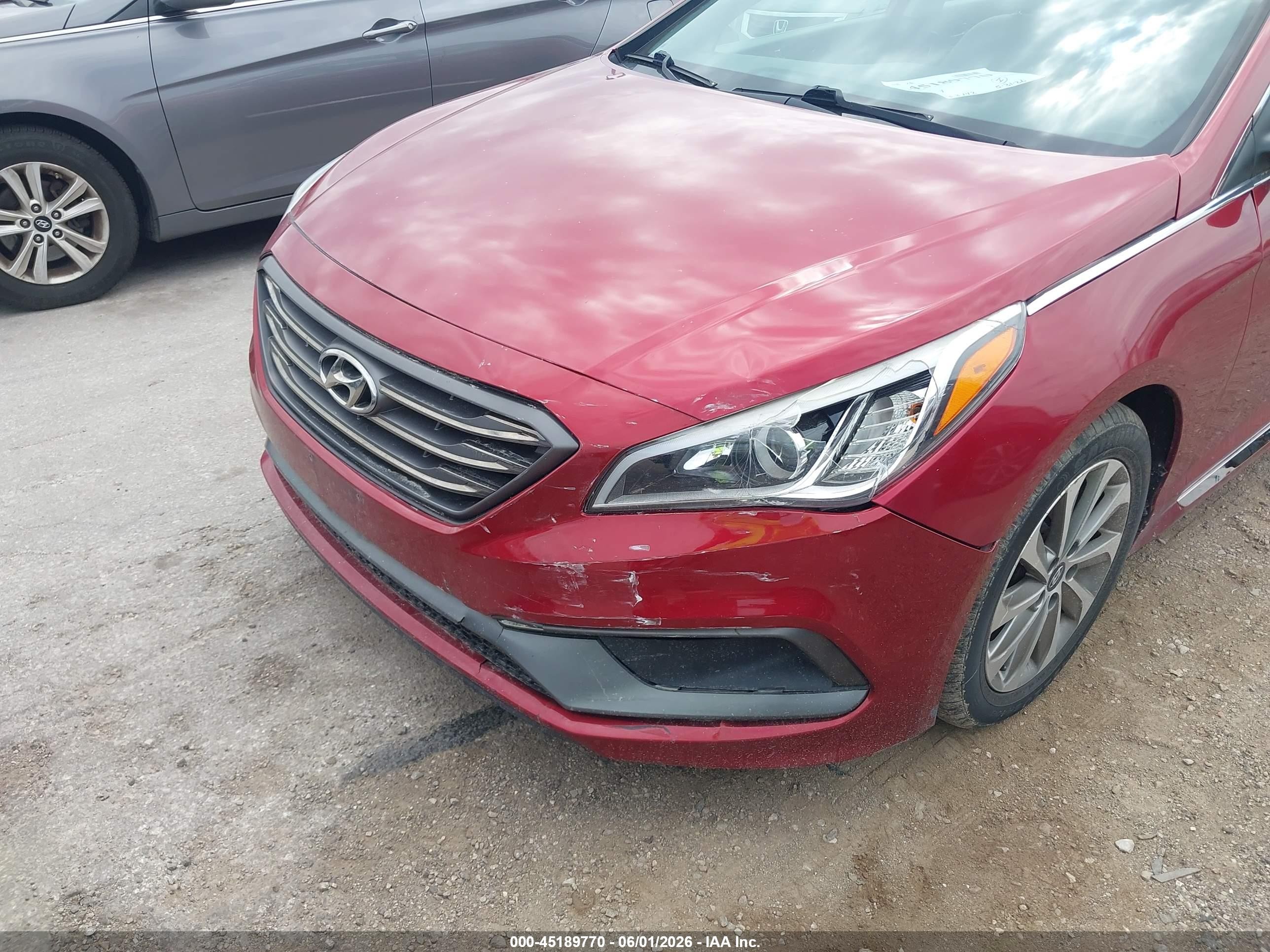 2015 Hyundai Sonata Sport Red vin: 5NPE34AF7FH210002