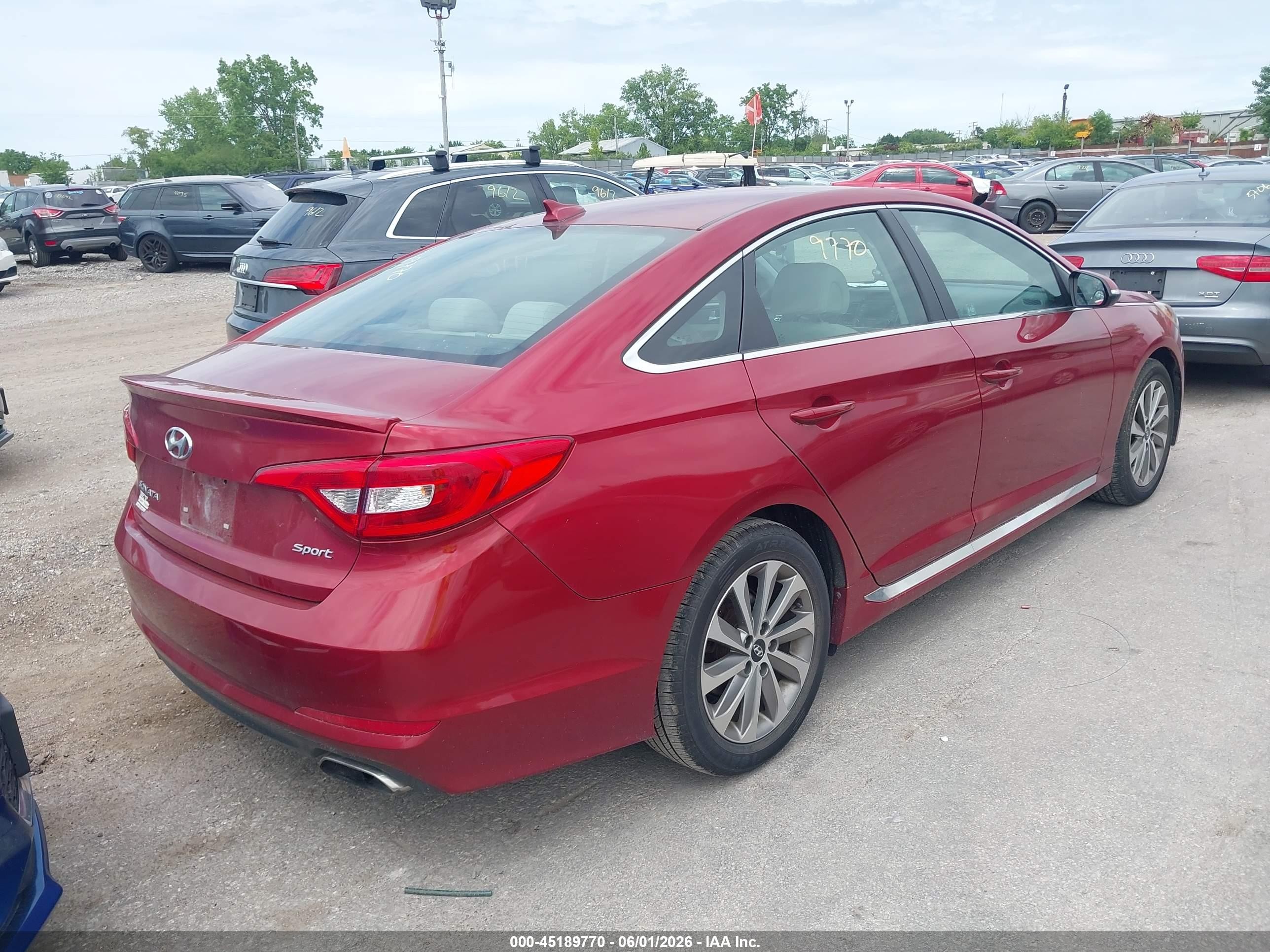 2015 Hyundai Sonata Sport Red vin: 5NPE34AF7FH210002