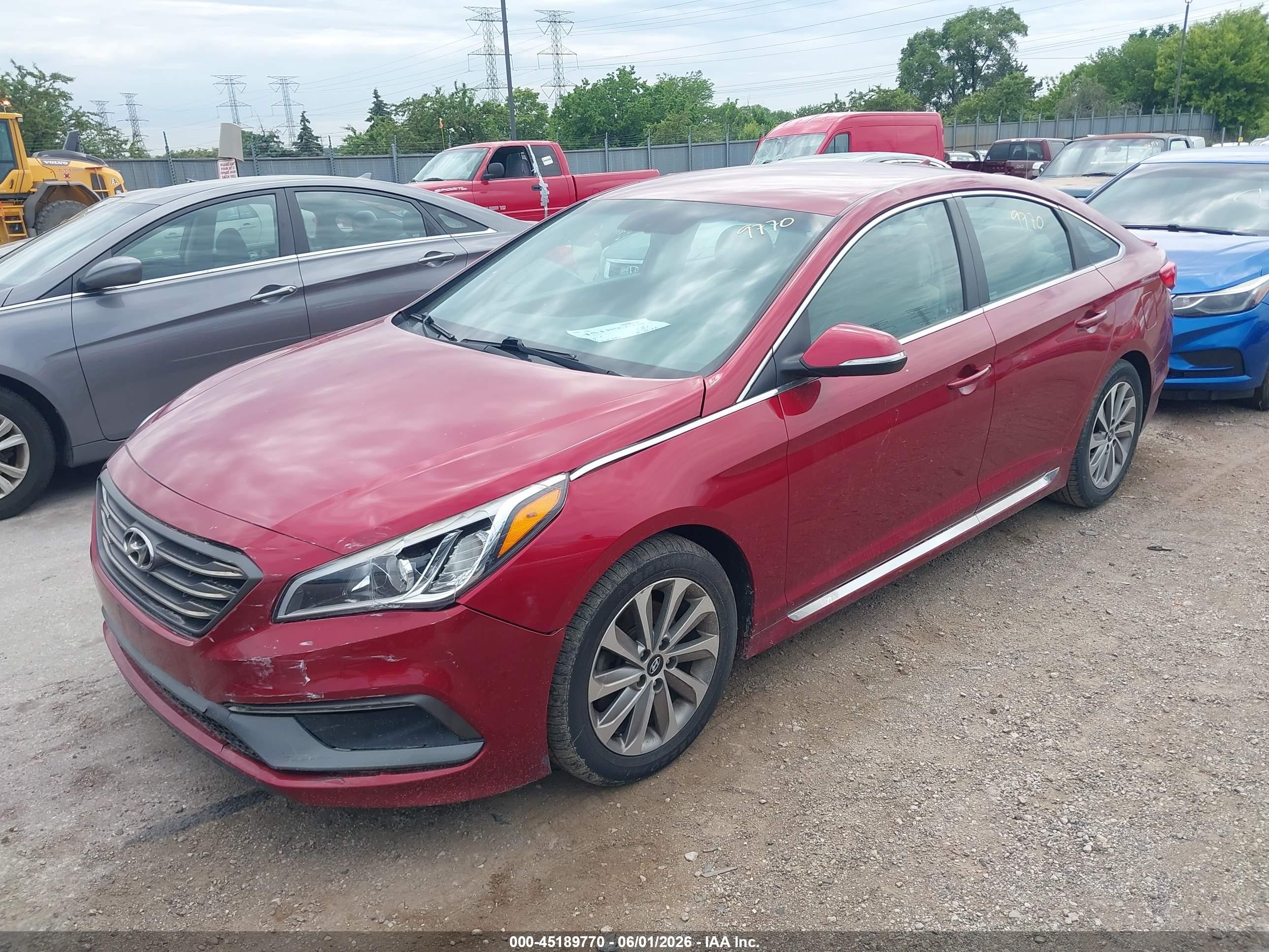 2015 Hyundai Sonata Sport Red vin: 5NPE34AF7FH210002