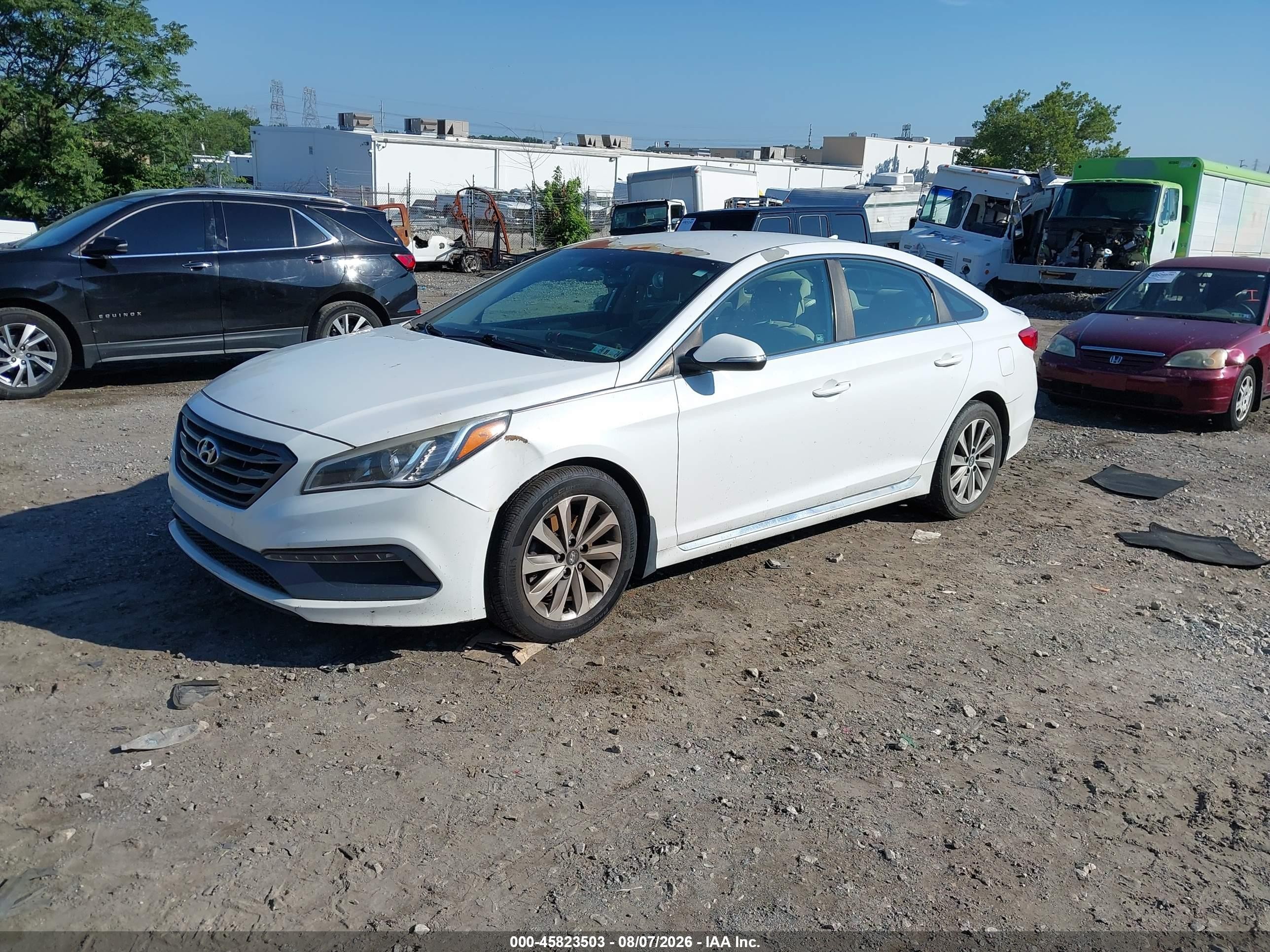 2015 Hyundai Sonata Sport White vin: 5NPE34AF7FH214423