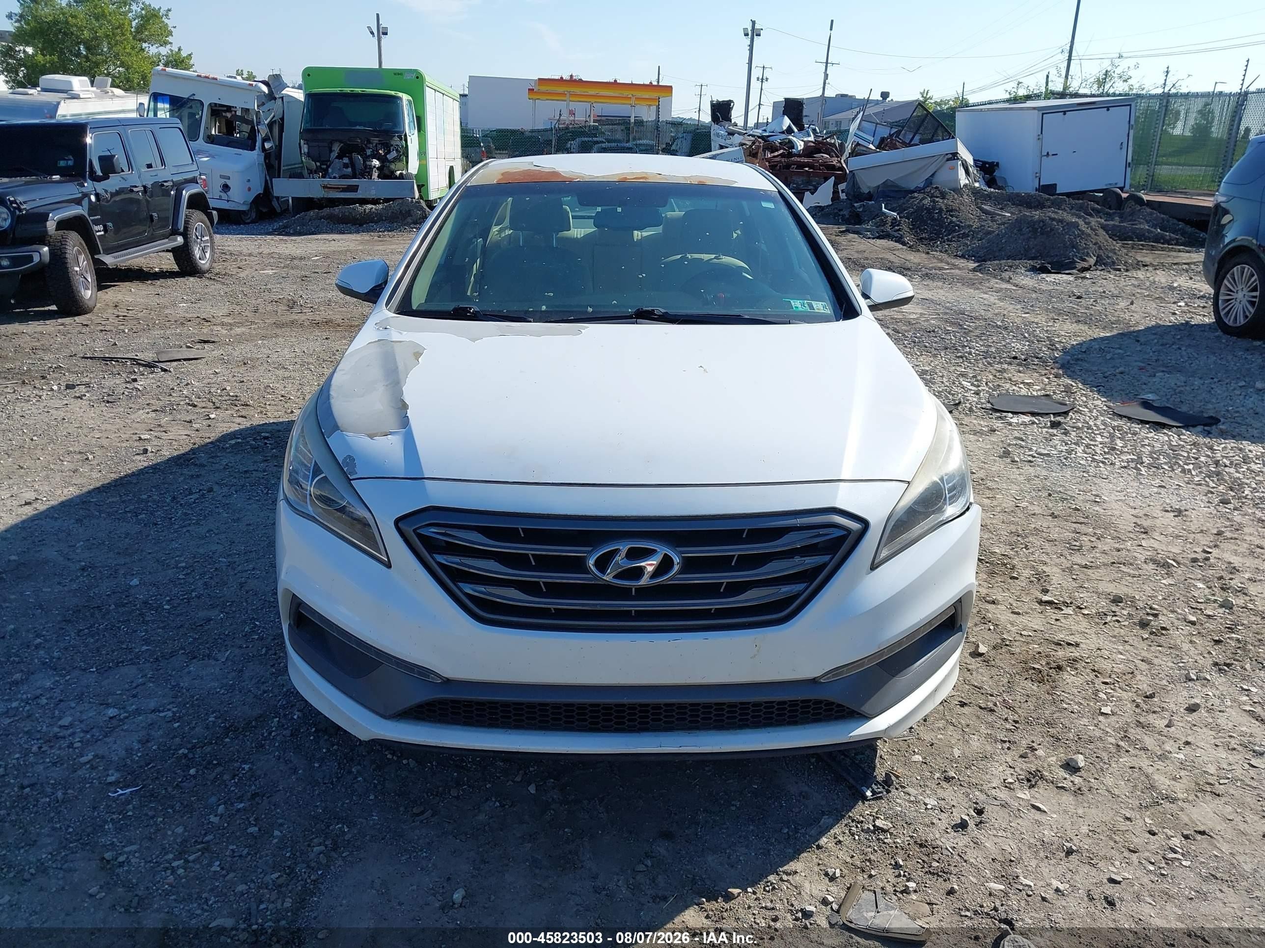 2015 Hyundai Sonata Sport White vin: 5NPE34AF7FH214423