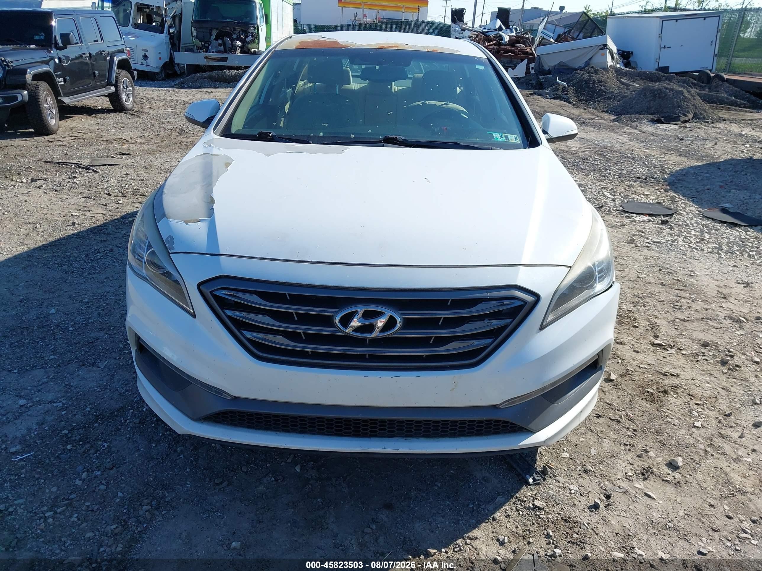 2015 Hyundai Sonata Sport White vin: 5NPE34AF7FH214423