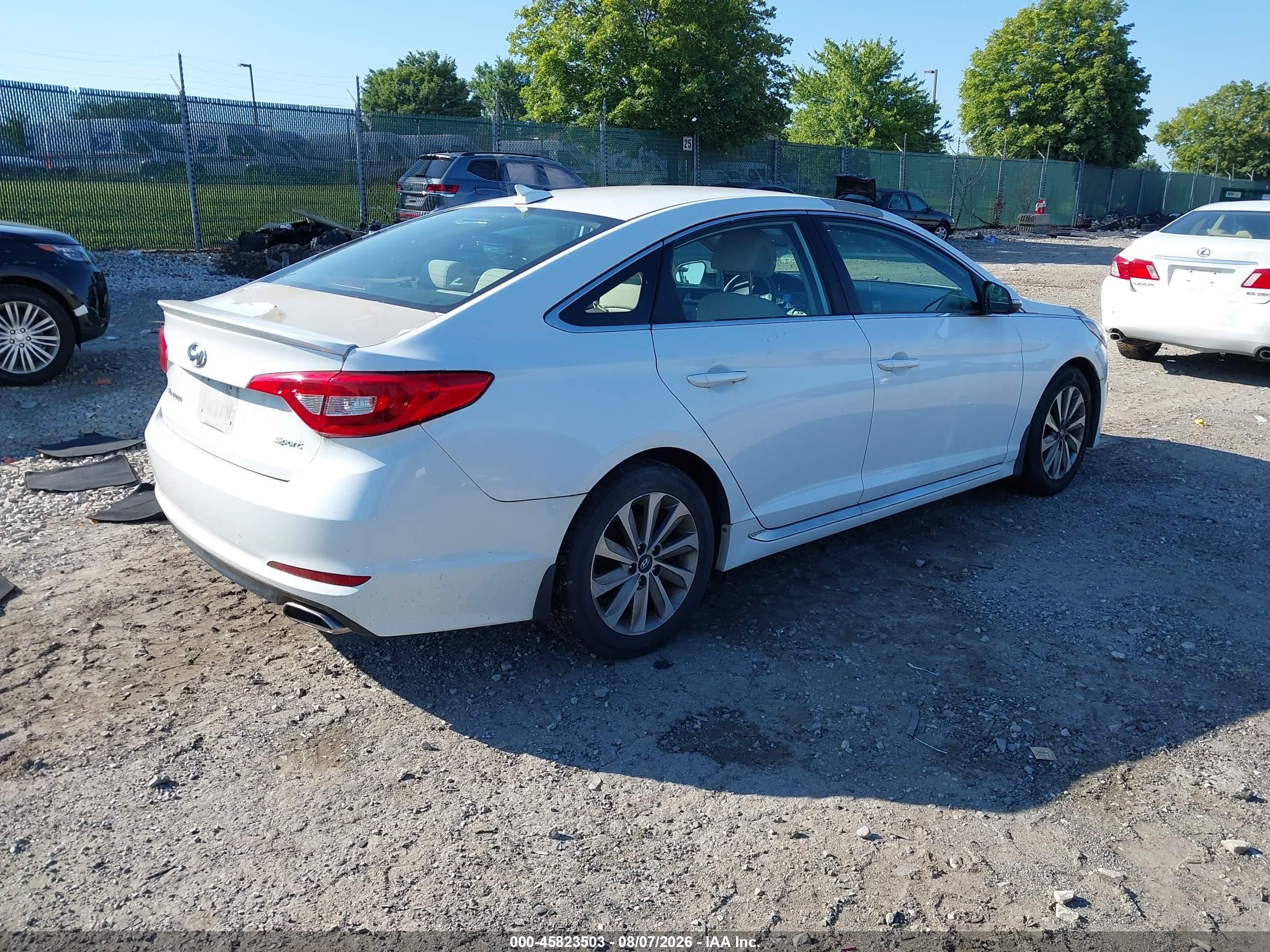 2015 Hyundai Sonata Sport White vin: 5NPE34AF7FH214423