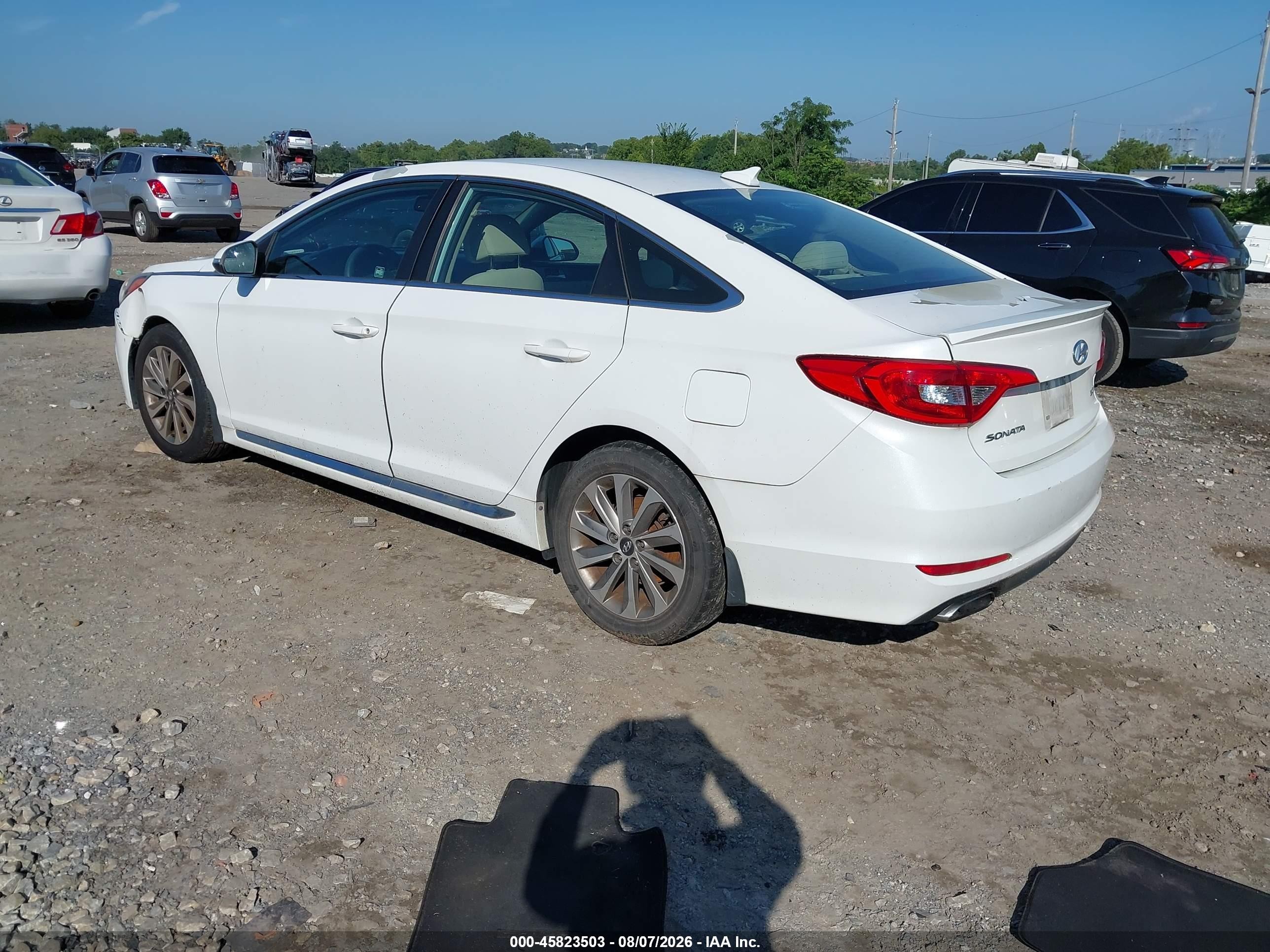 2015 Hyundai Sonata Sport White vin: 5NPE34AF7FH214423