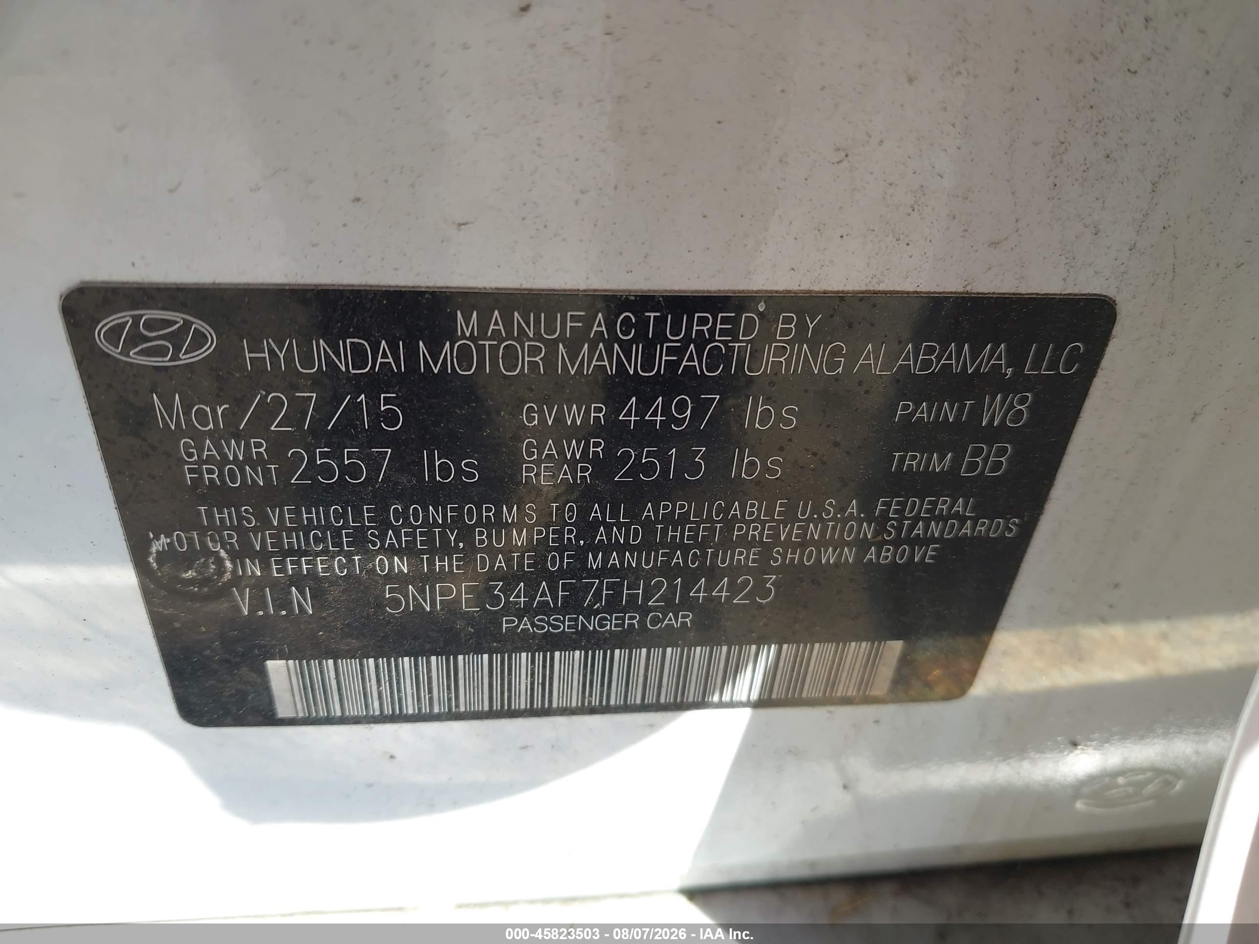 2015 Hyundai Sonata Sport White vin: 5NPE34AF7FH214423