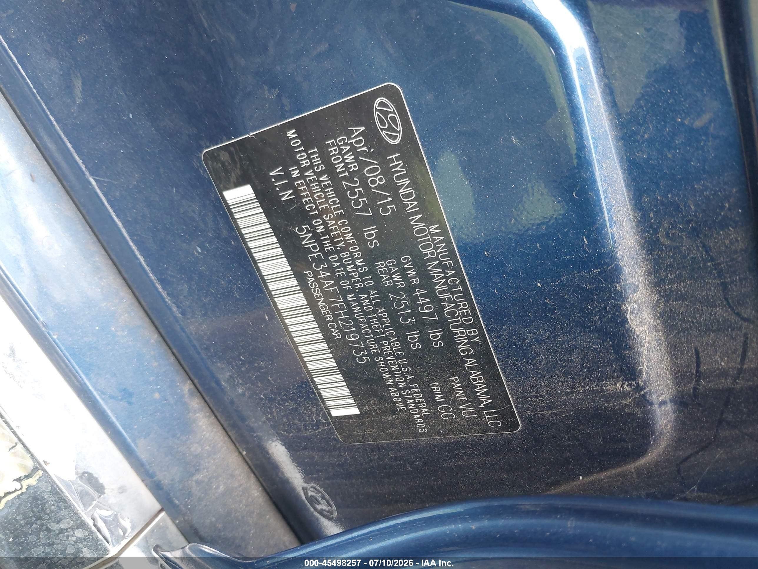 2015 Hyundai Sonata Sport Blue vin: 5NPE34AF7FH219735