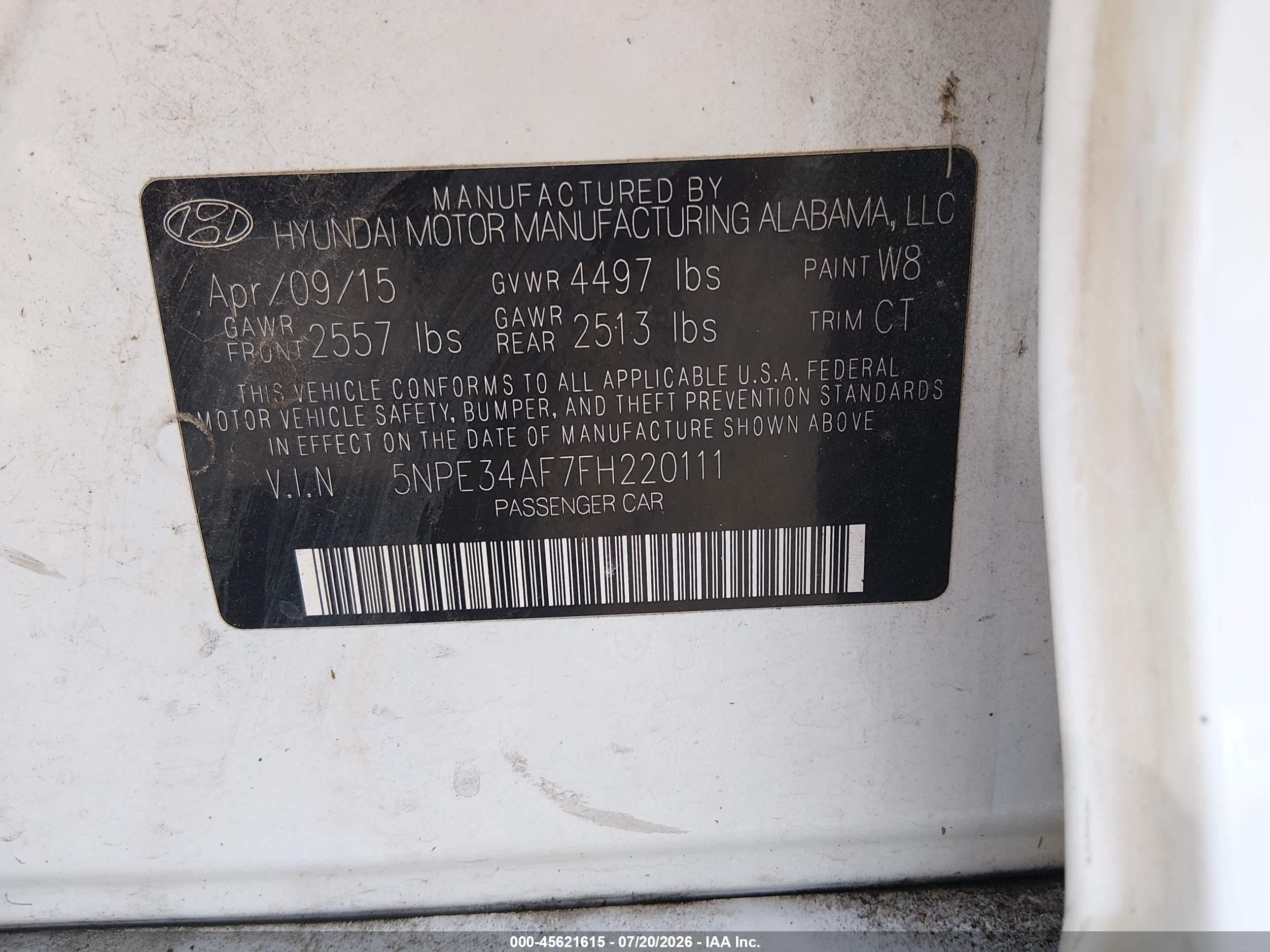 2015 Hyundai Sonata Limited White vin: 5NPE34AF7FH220111