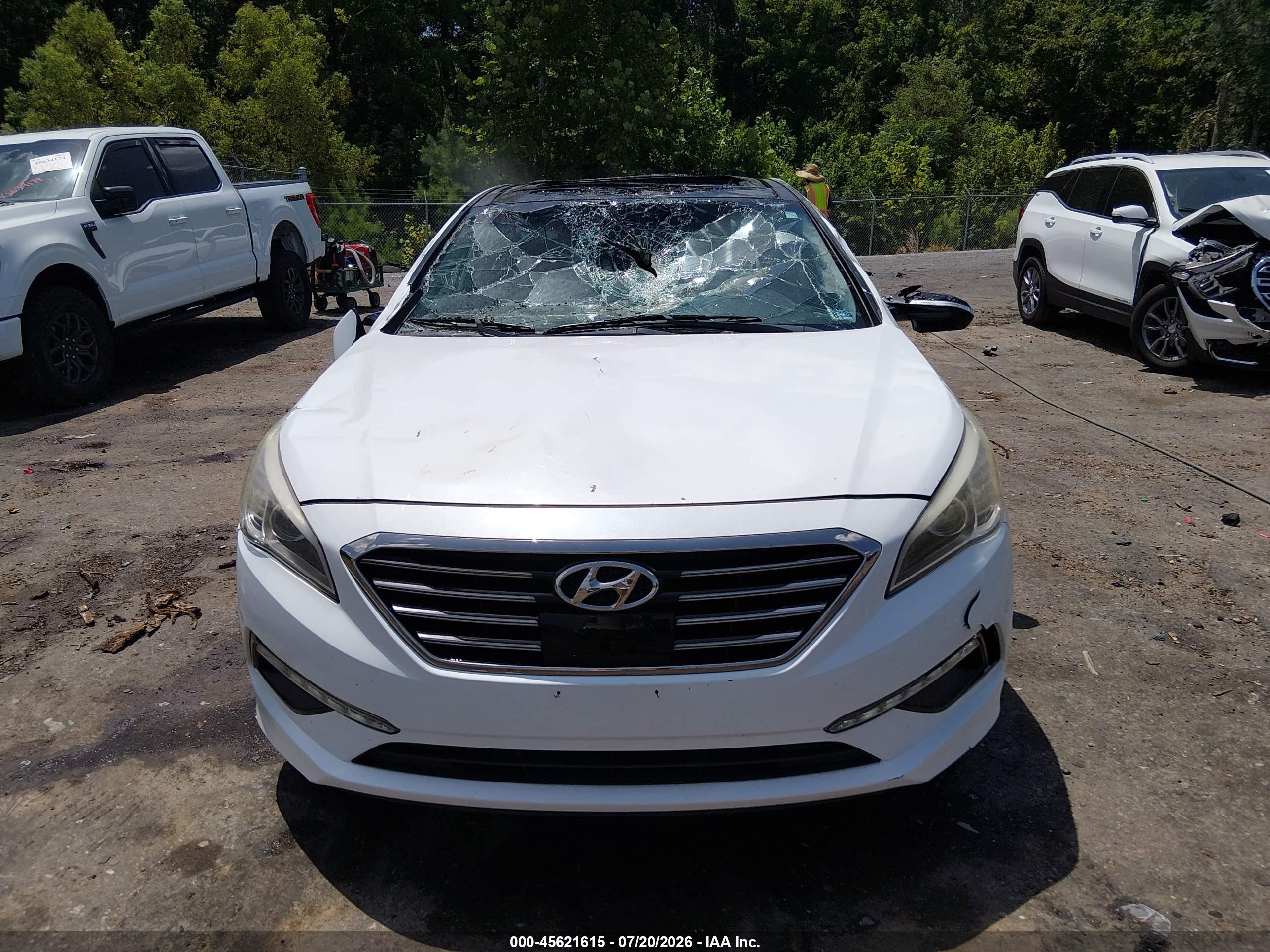 2015 Hyundai Sonata Limited White vin: 5NPE34AF7FH220111