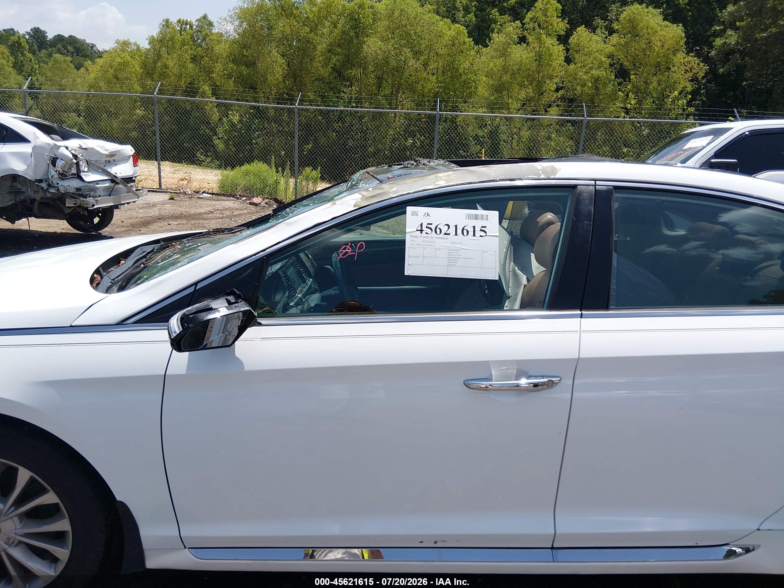 2015 Hyundai Sonata Limited White vin: 5NPE34AF7FH220111
