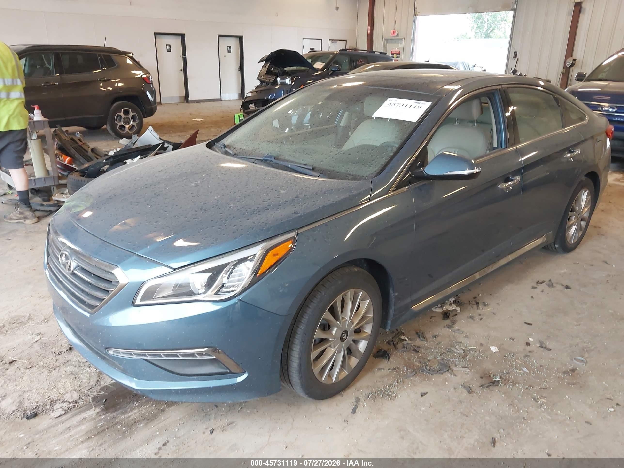 2015 Hyundai Sonata Limited Blue vin: 5NPE34AF7FH249544
