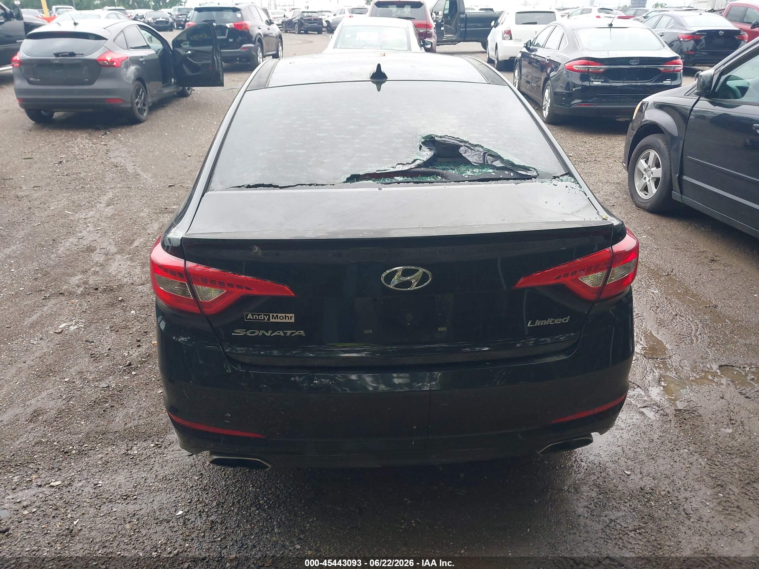 2016 Hyundai Sonata Limited Black vin: 5NPE34AF7GH300722