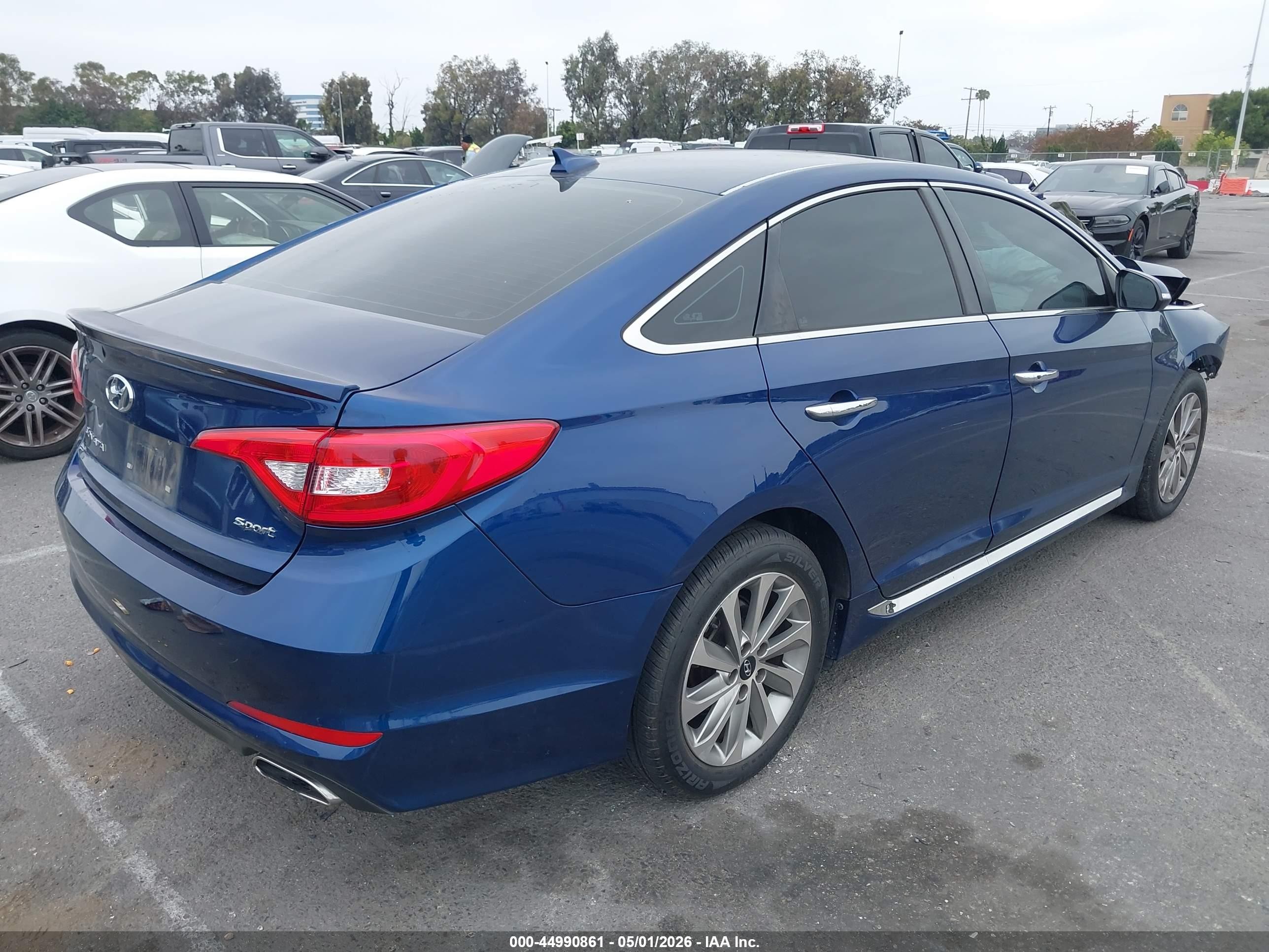 2016 Hyundai Sonata Sport Blue vin: 5NPE34AF7GH409889