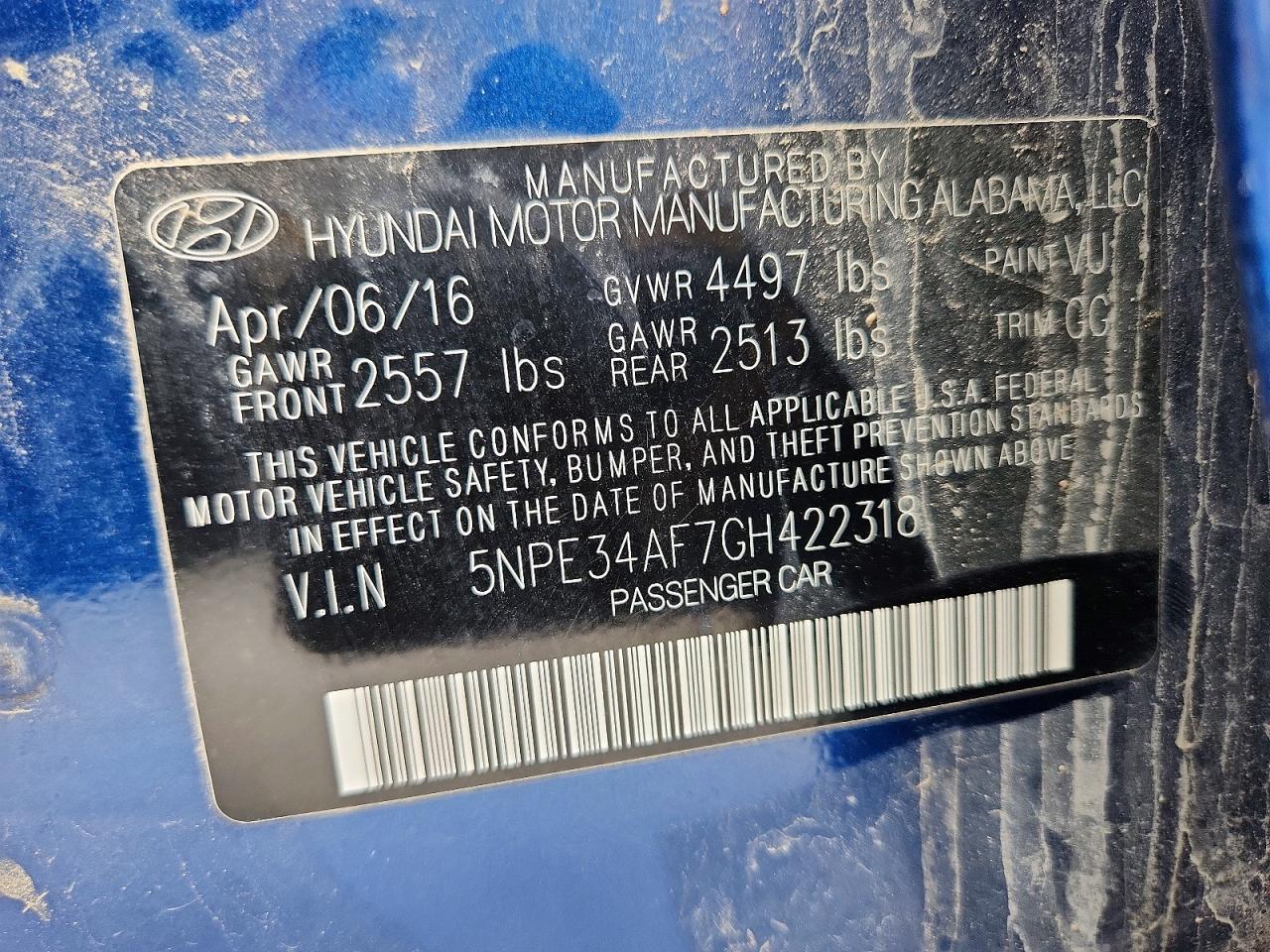 2016 Hyundai Sonata Sport Синий vin: 5NPE34AF7GH422318