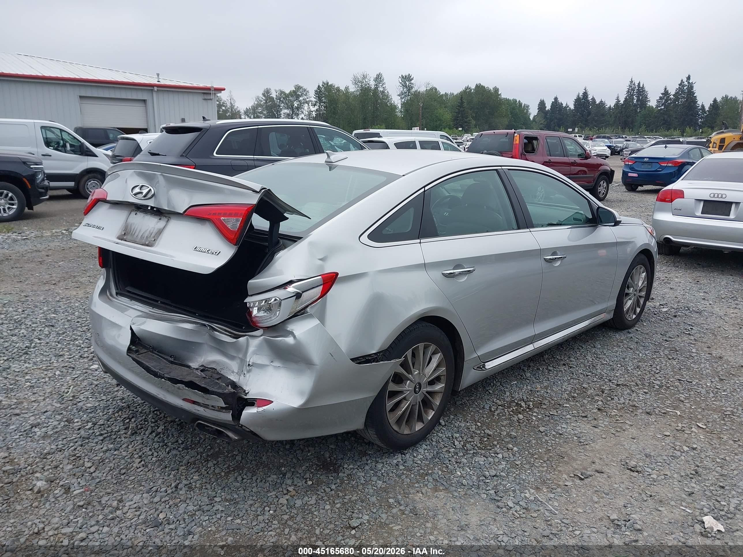 2015 Hyundai Sonata Limited Gray vin: 5NPE34AF8FH012254