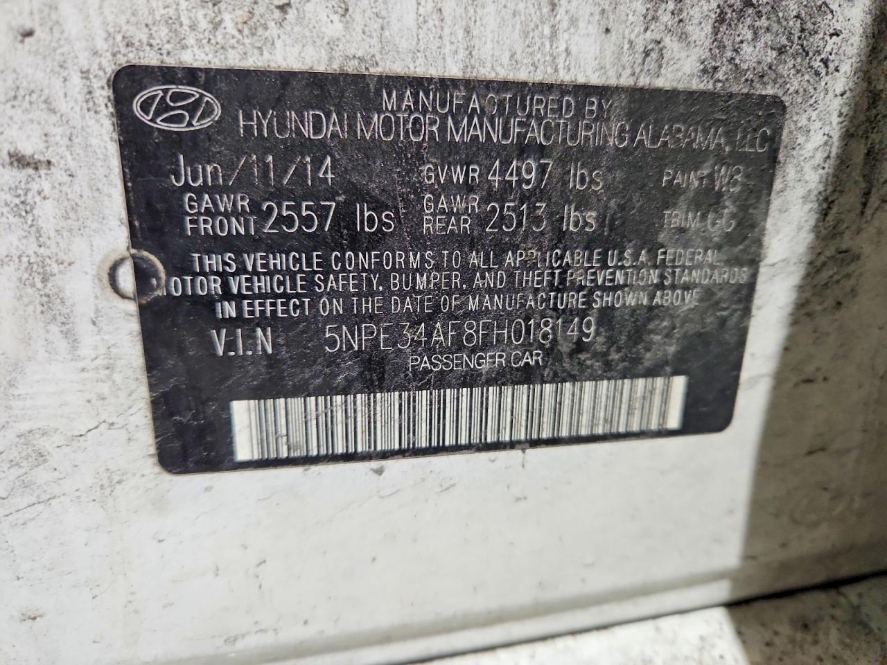 2015 Hyundai Sonata Limited White vin: 5NPE34AF8FH018149