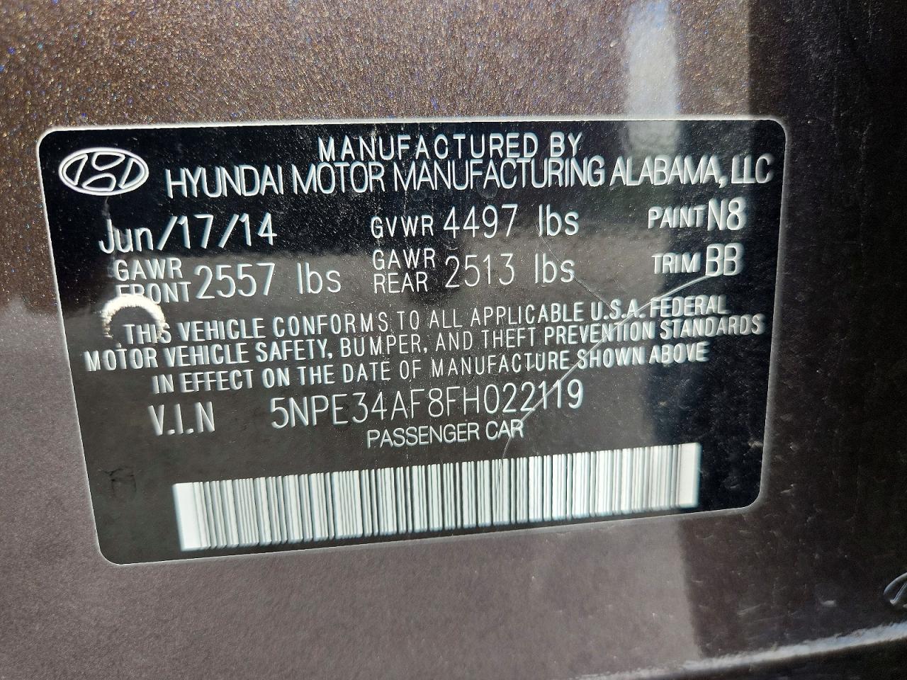 2015 Hyundai Sonata Sport Brown vin: 5NPE34AF8FH022119