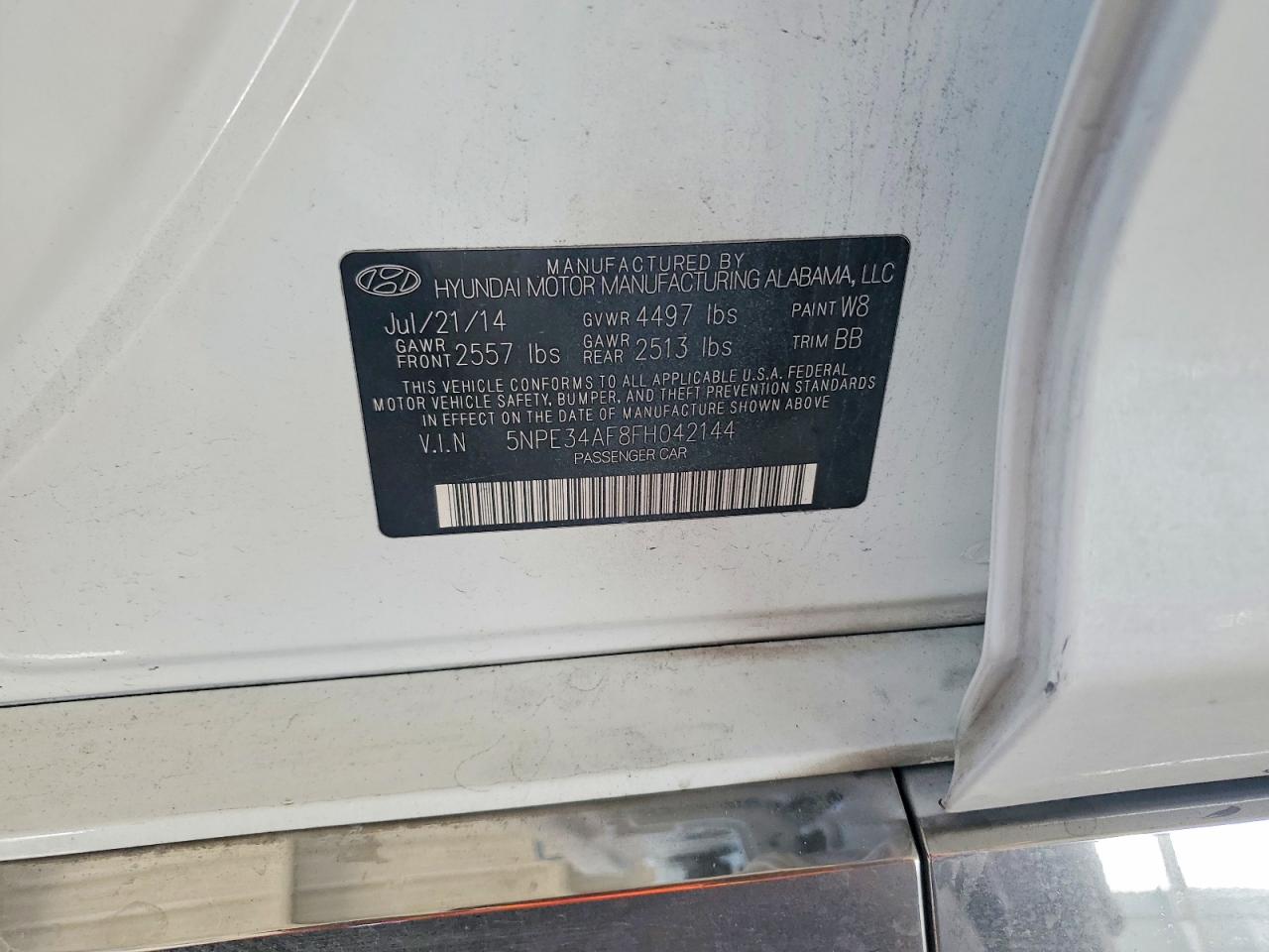 2015 Hyundai Sonata Limited White vin: 5NPE34AF8FH042144