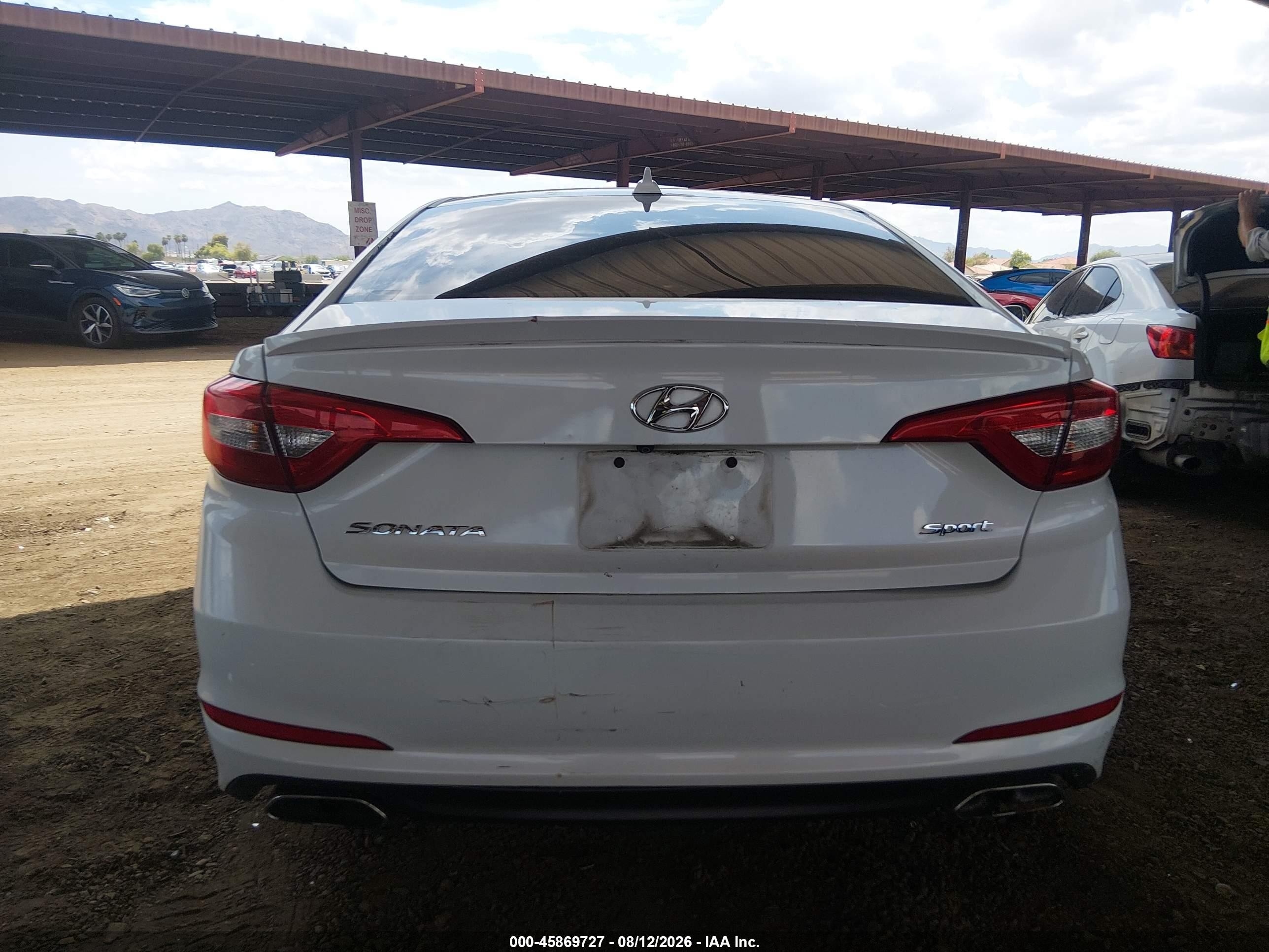 2015 Hyundai Sonata Sport White vin: 5NPE34AF8FH046937