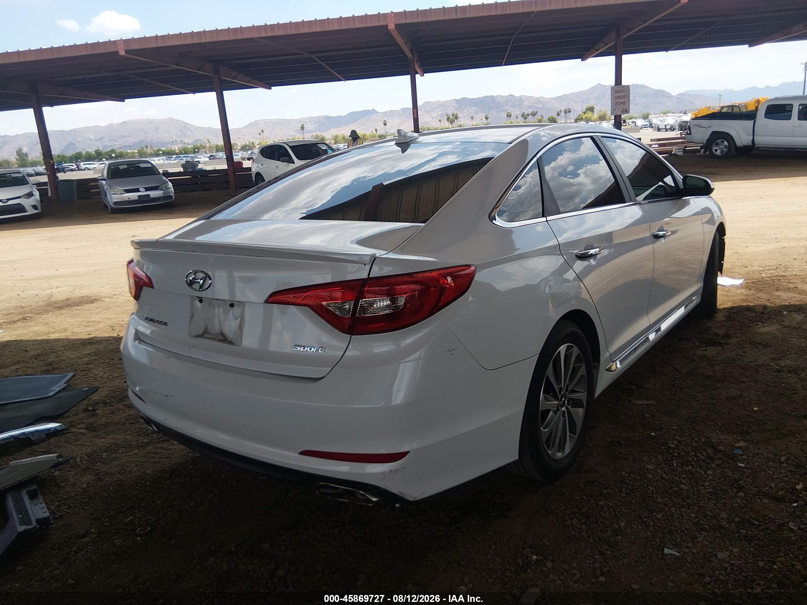 2015 Hyundai Sonata Sport White vin: 5NPE34AF8FH046937