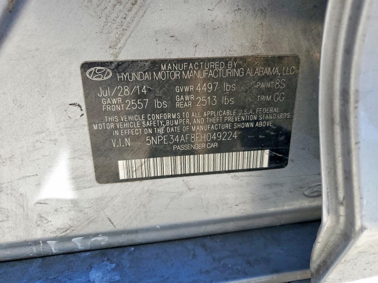 2015 Hyundai Sonata Limited Gray vin: 5NPE34AF8FH049224