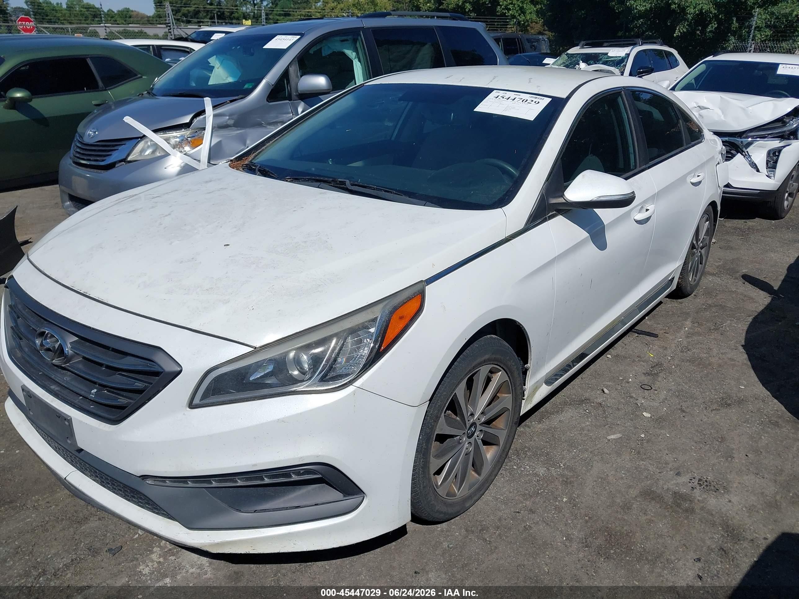 2015 Hyundai Sonata Sport Белый vin: 5NPE34AF8FH061518