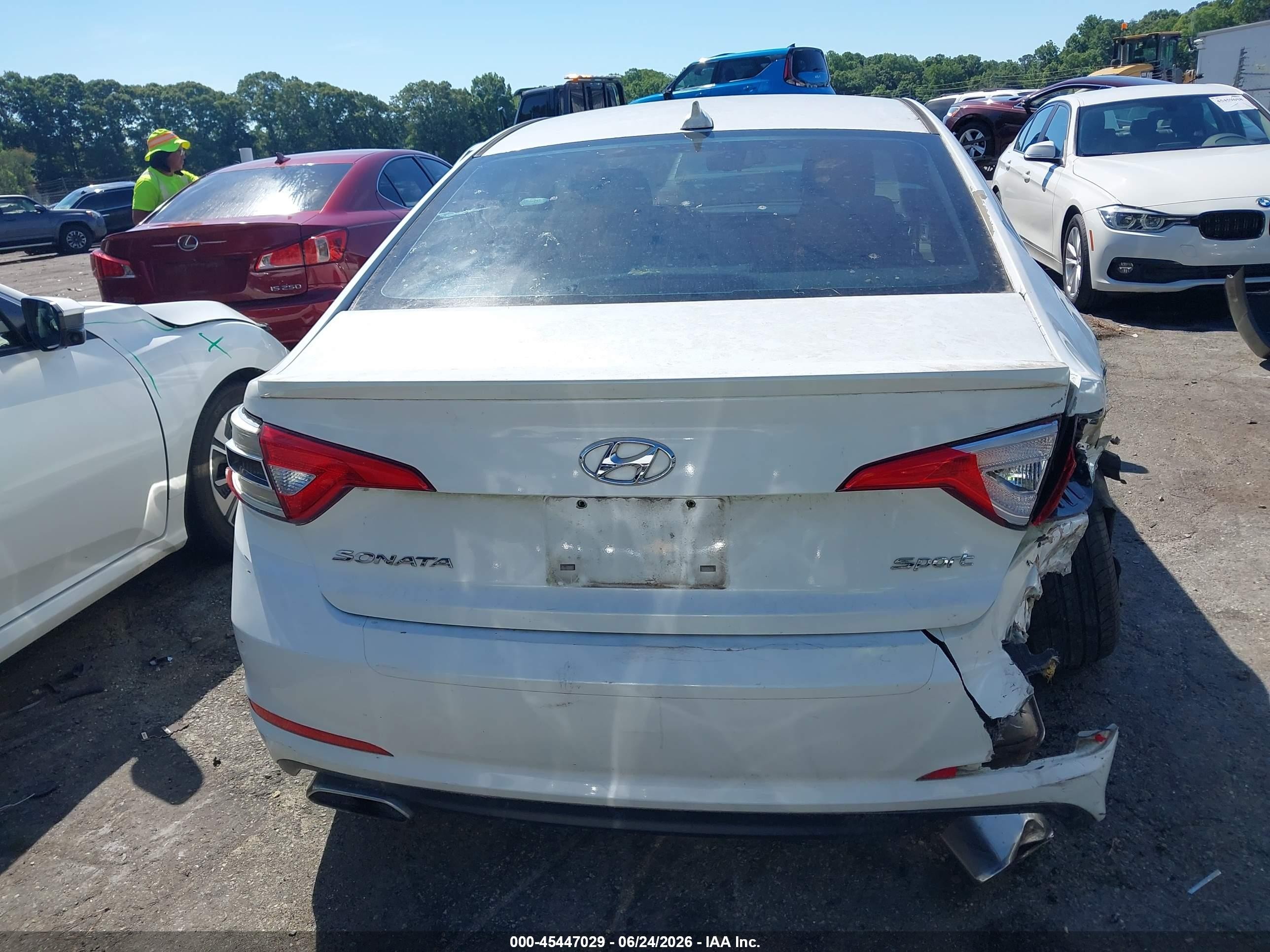 2015 Hyundai Sonata Sport Белый vin: 5NPE34AF8FH061518