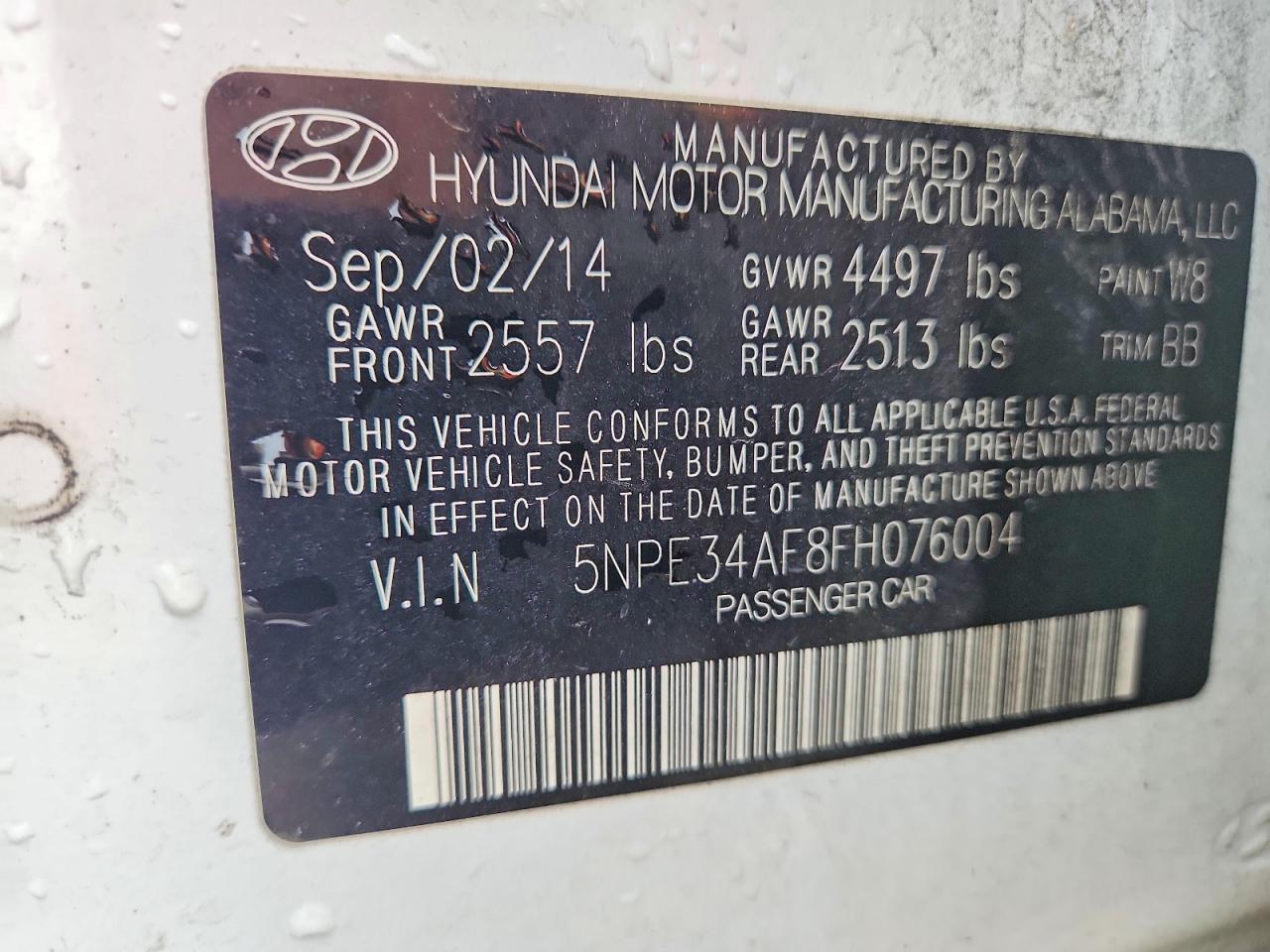 2015 Hyundai Sonata Limited Белый vin: 5NPE34AF8FH076004