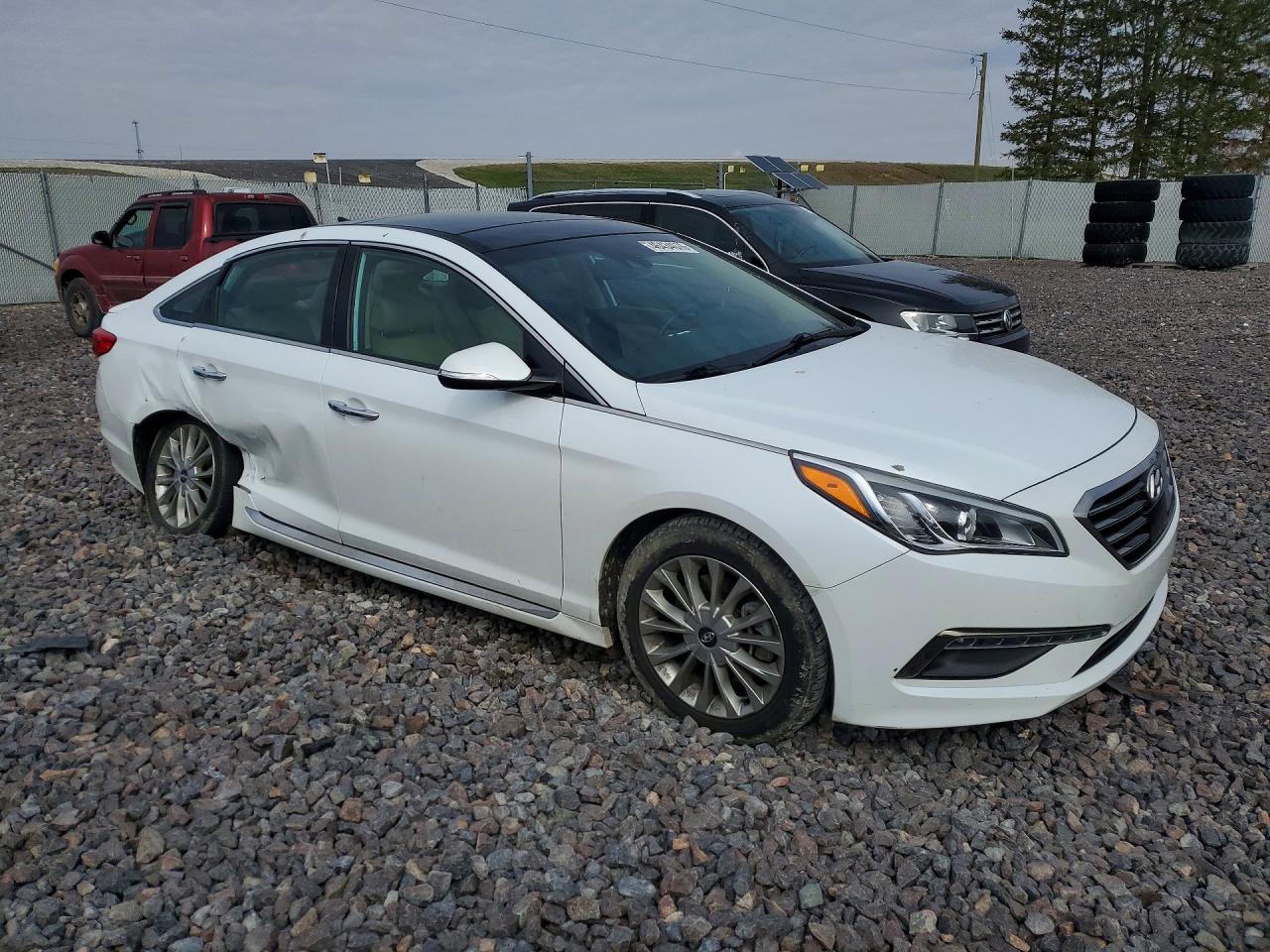 2015 Hyundai Sonata Limited White vin: 5NPE34AF8FH078092