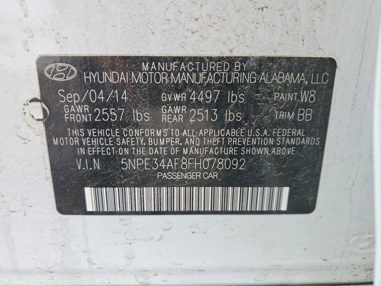 2015 Hyundai Sonata Limited White vin: 5NPE34AF8FH078092