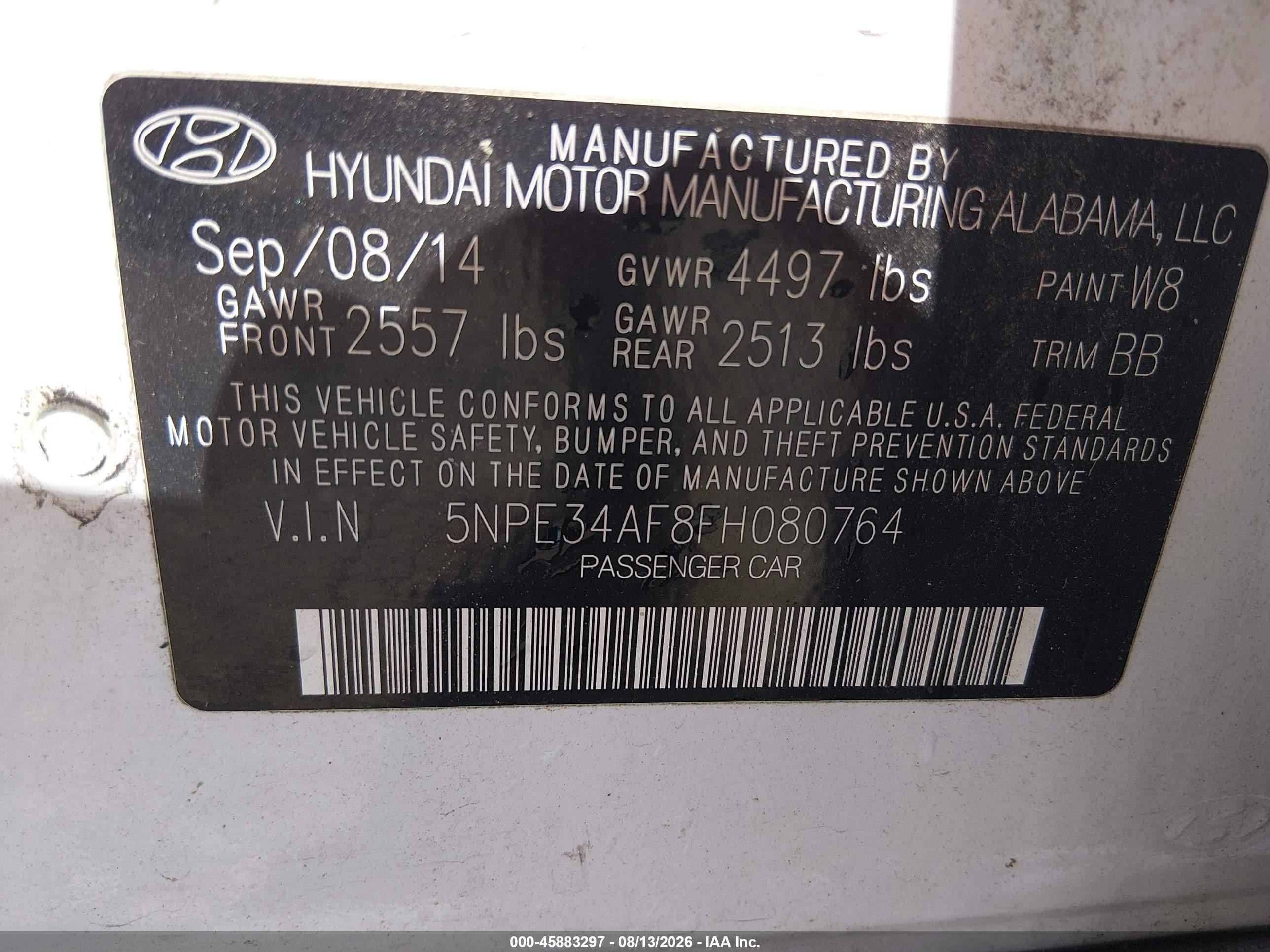 2015 Hyundai Sonata Sport White vin: 5NPE34AF8FH080764
