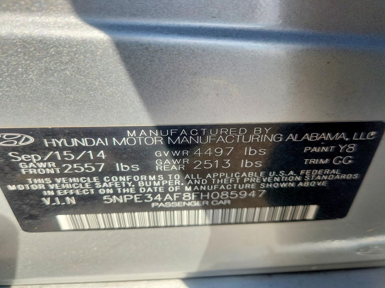 2015 Hyundai Sonata Sport Silver vin: 5NPE34AF8FH085947