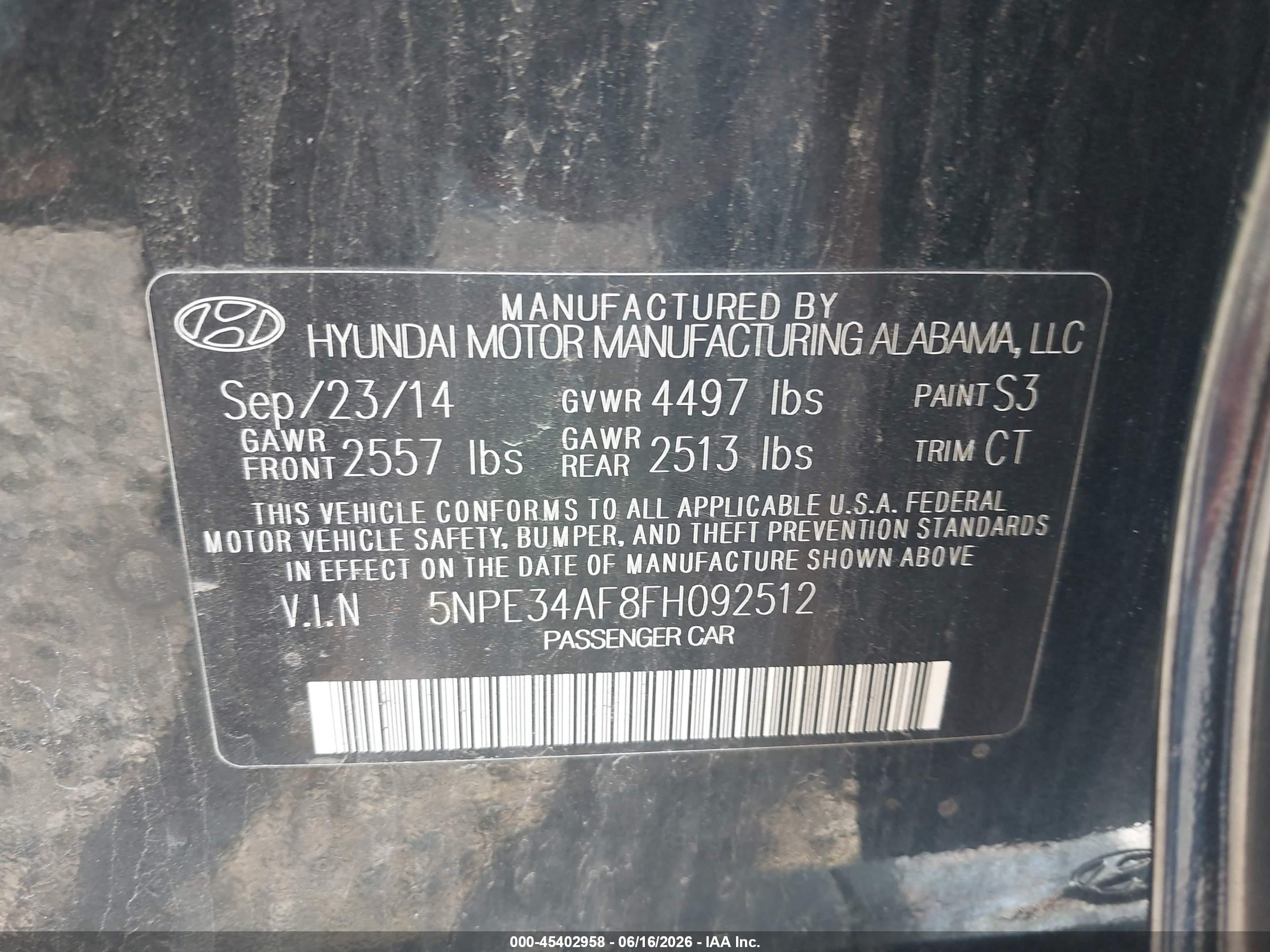 2015 Hyundai Sonata Sport Black vin: 5NPE34AF8FH092512