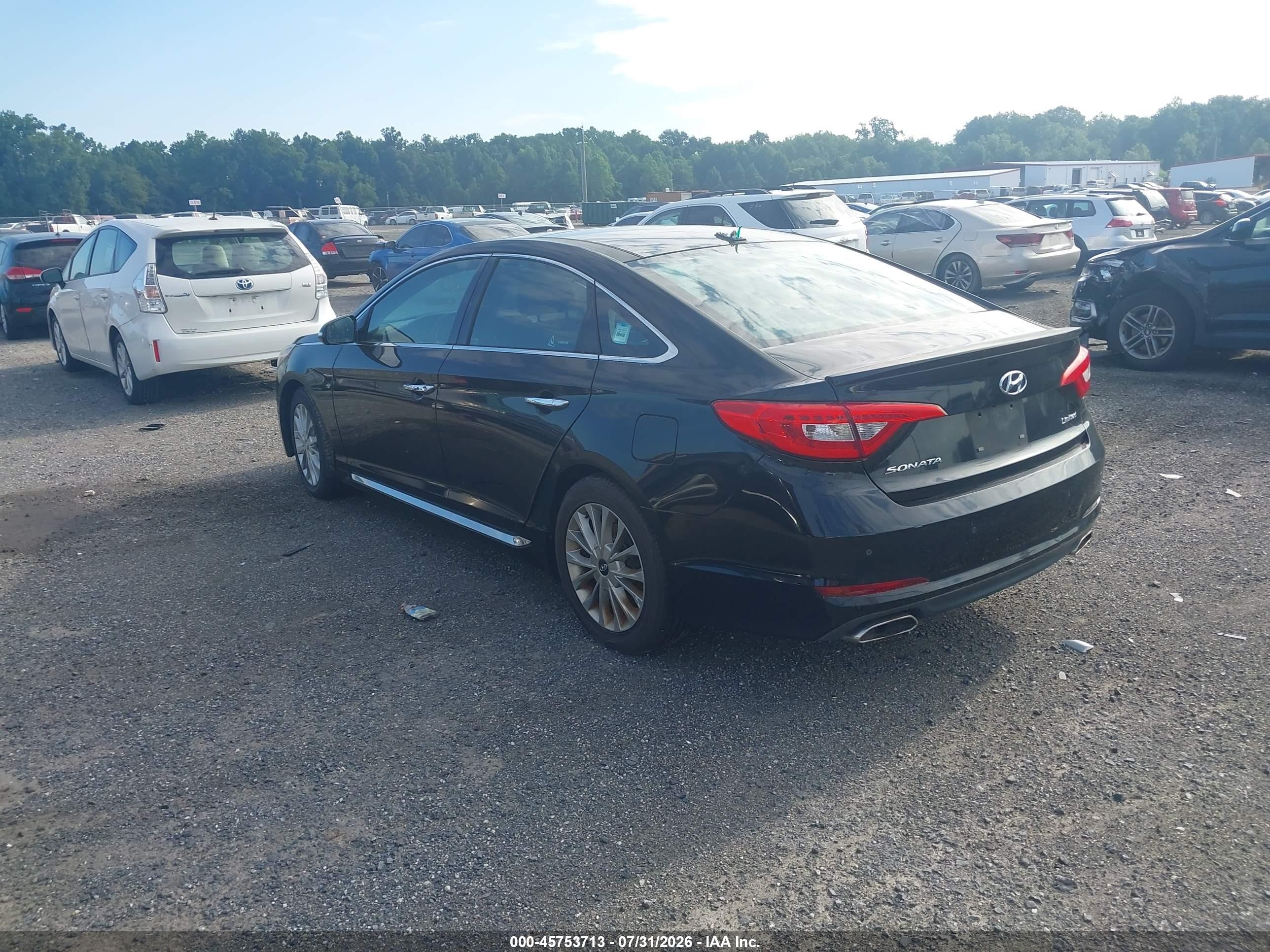 2015 Hyundai Sonata Limited Black vin: 5NPE34AF8FH100818