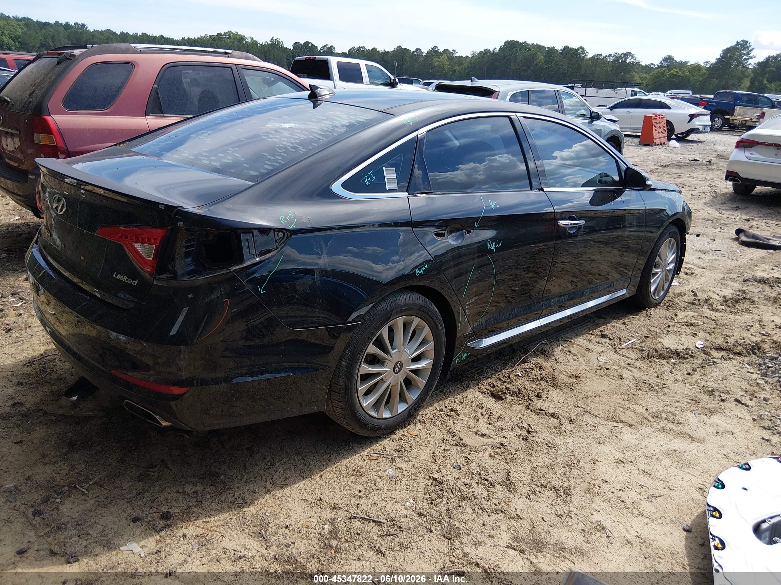 2015 Hyundai Sonata Limited Black vin: 5NPE34AF8FH113889