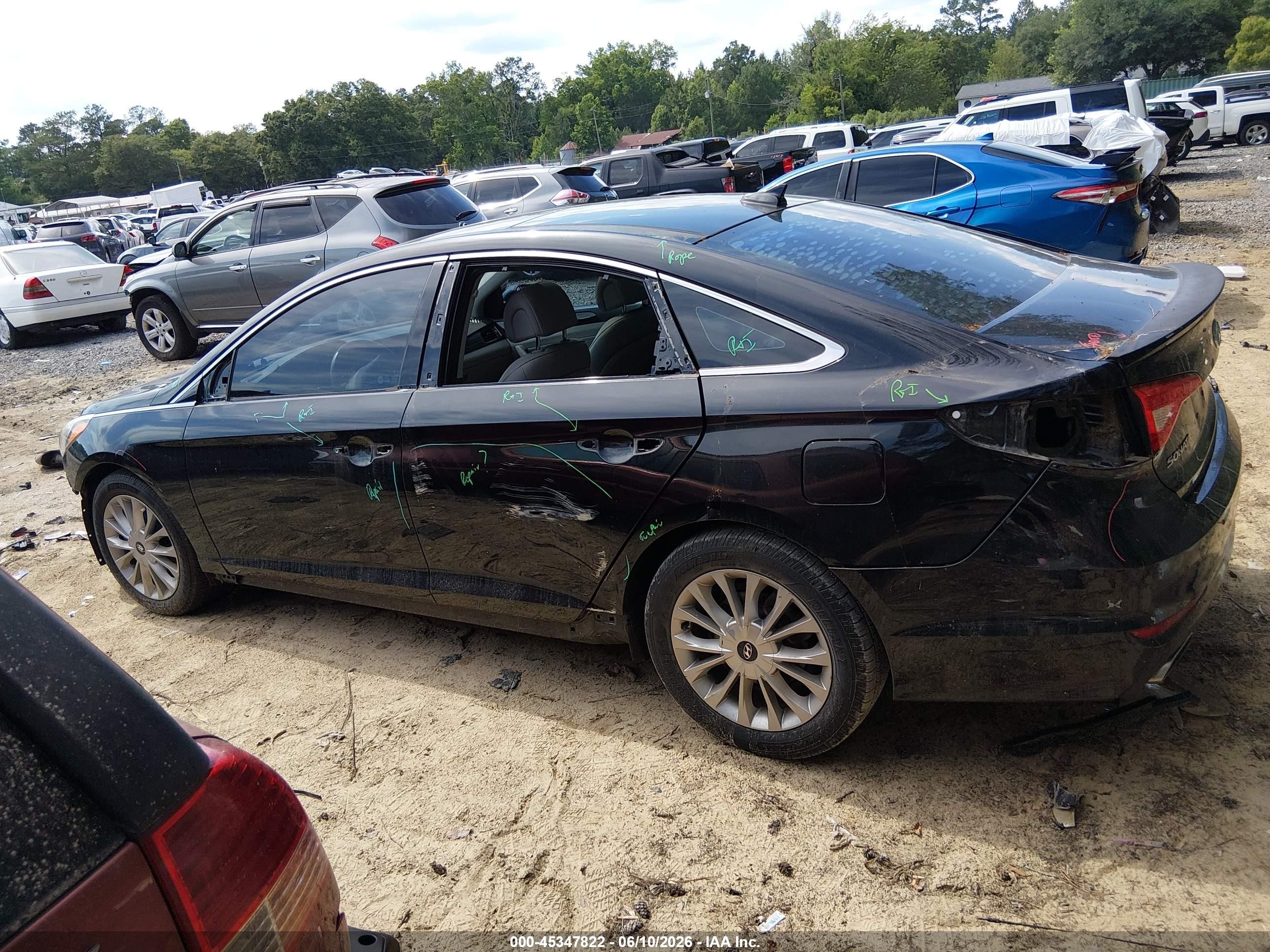 2015 Hyundai Sonata Limited Black vin: 5NPE34AF8FH113889