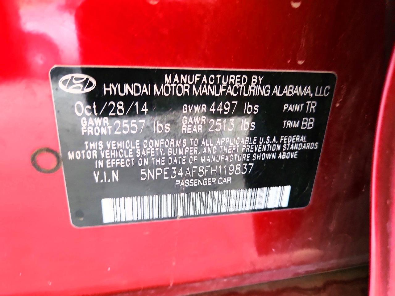 2015 Hyundai Sonata Sport Maroon vin: 5NPE34AF8FH119837