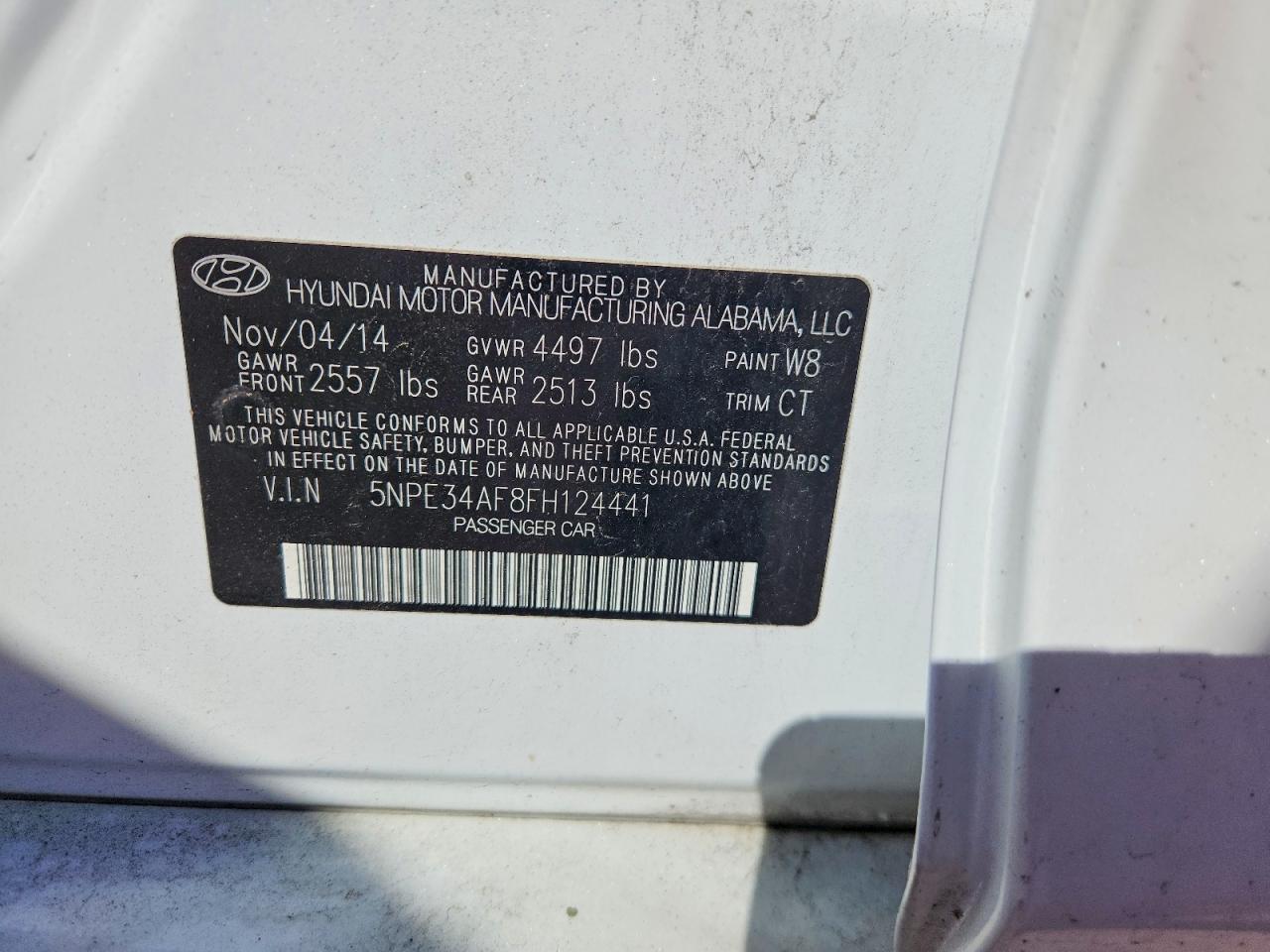 2015 Hyundai Sonata Sport White vin: 5NPE34AF8FH124441