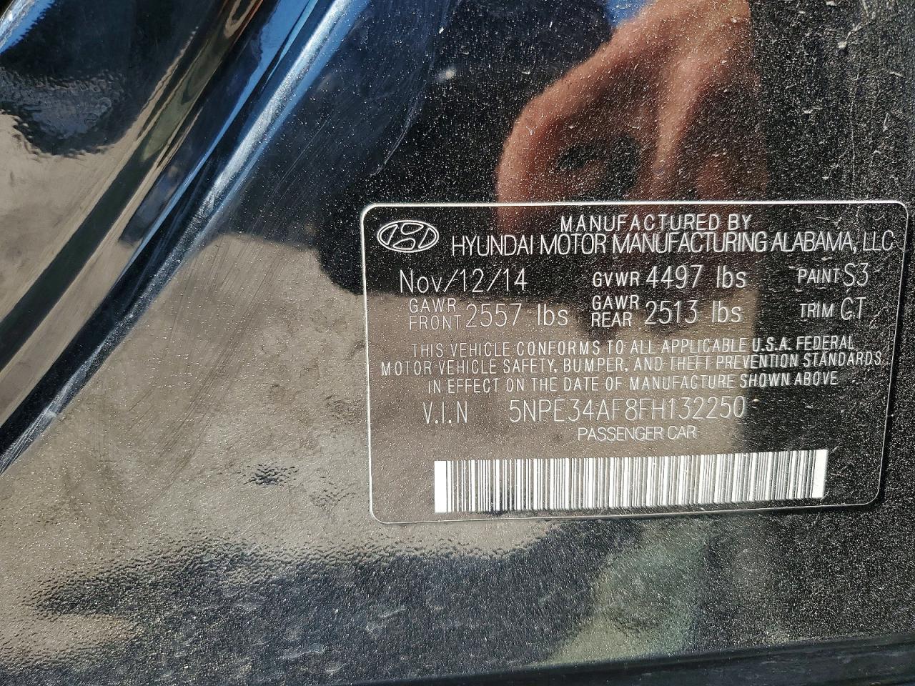 2015 Hyundai Sonata Limited Black vin: 5NPE34AF8FH132250