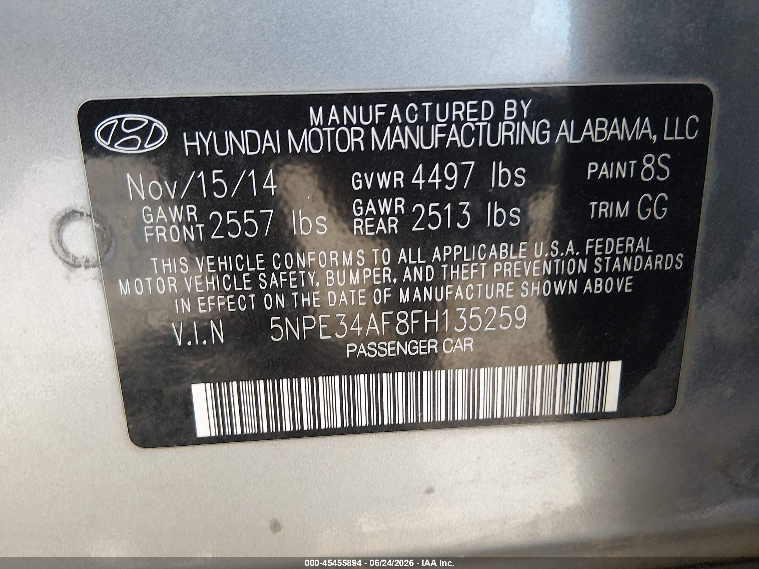 2015 Hyundai Sonata Sport Silver vin: 5NPE34AF8FH135259