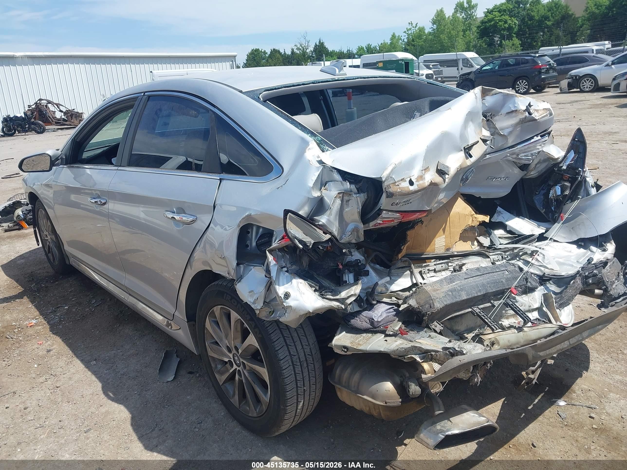 2015 Hyundai Sonata Sport Gray vin: 5NPE34AF8FH167340