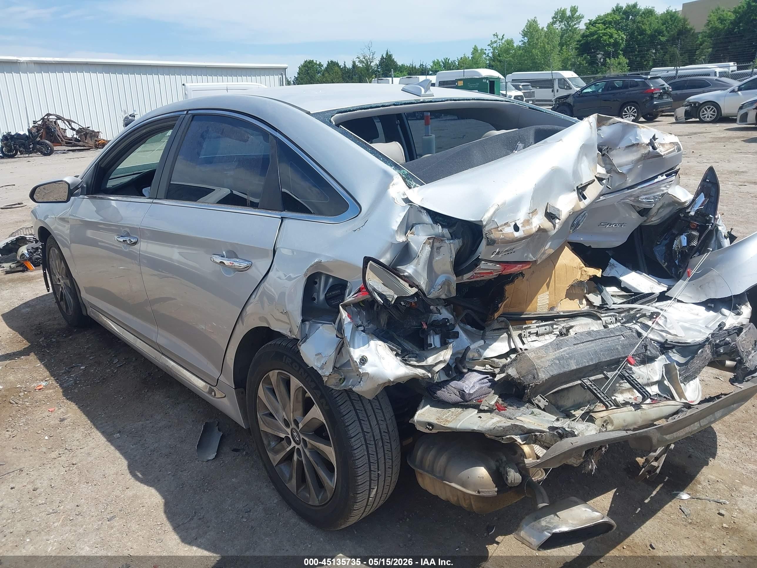 2015 Hyundai Sonata Sport Gray vin: 5NPE34AF8FH167340