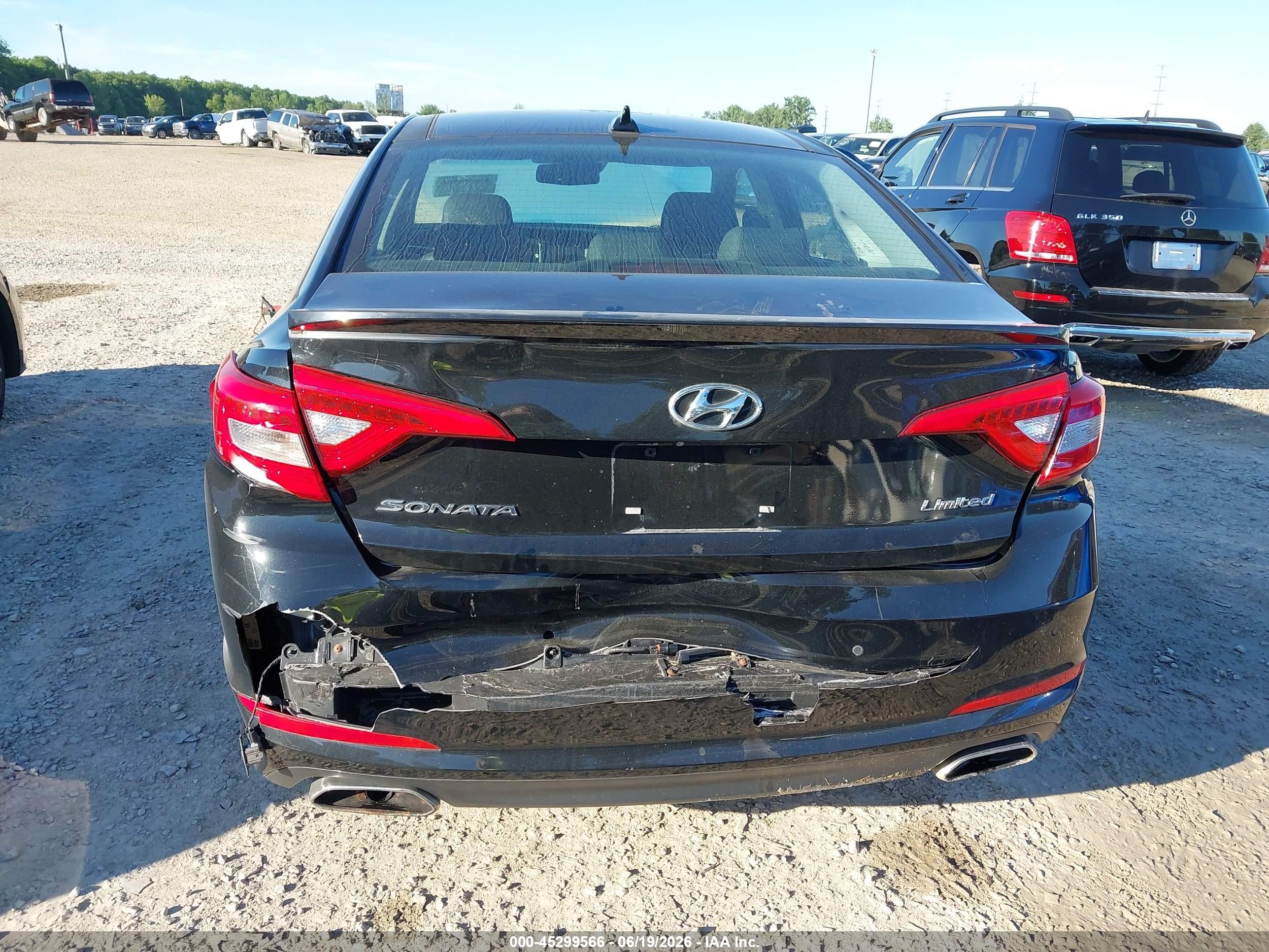 2015 Hyundai Sonata Limited Black vin: 5NPE34AF8FH174451