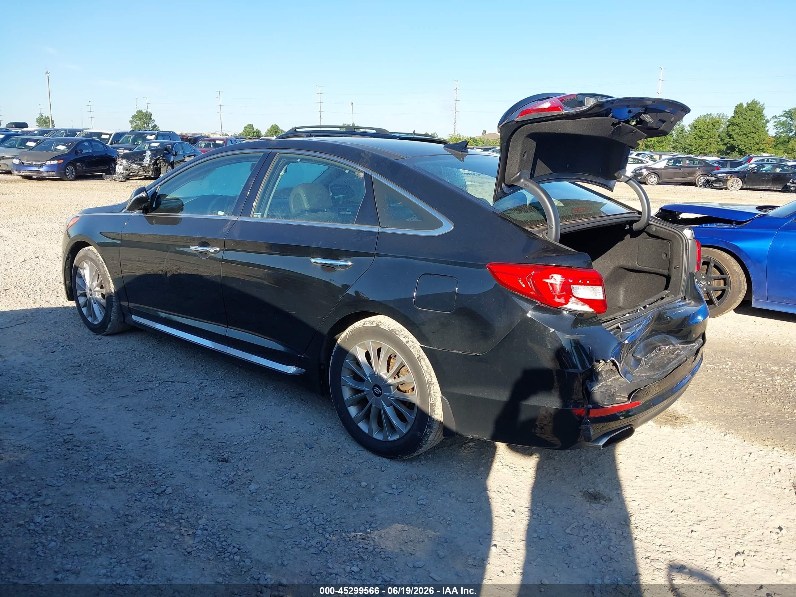 2015 Hyundai Sonata Limited Black vin: 5NPE34AF8FH174451