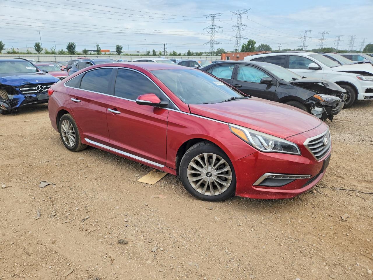 2015 Hyundai Sonata Limited Red vin: 5NPE34AF8FH189516