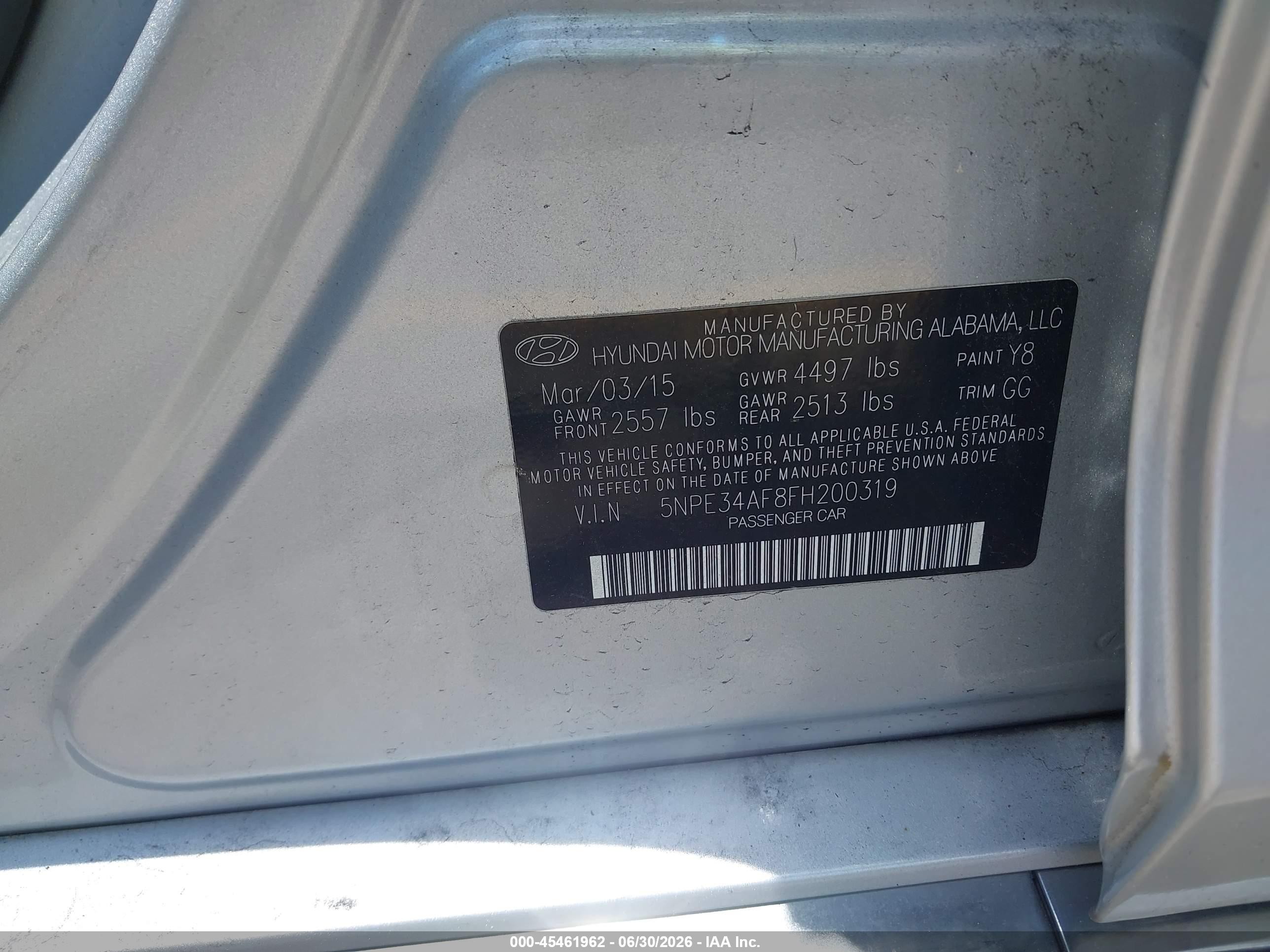 2015 Hyundai Sonata Sport/limited Silver vin: 5NPE34AF8FH200319