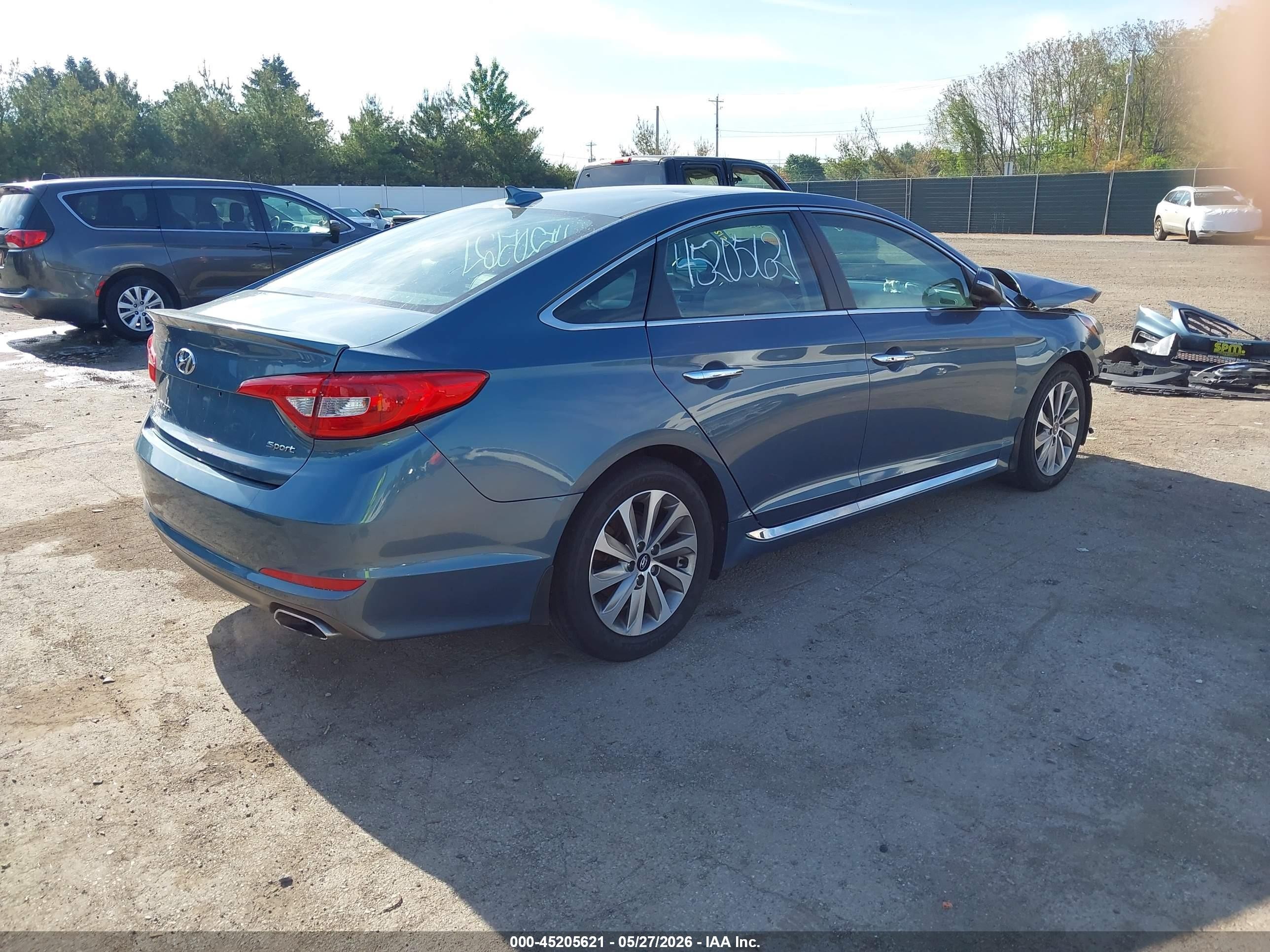 2015 Hyundai Sonata Sport Blue vin: 5NPE34AF8FH219226