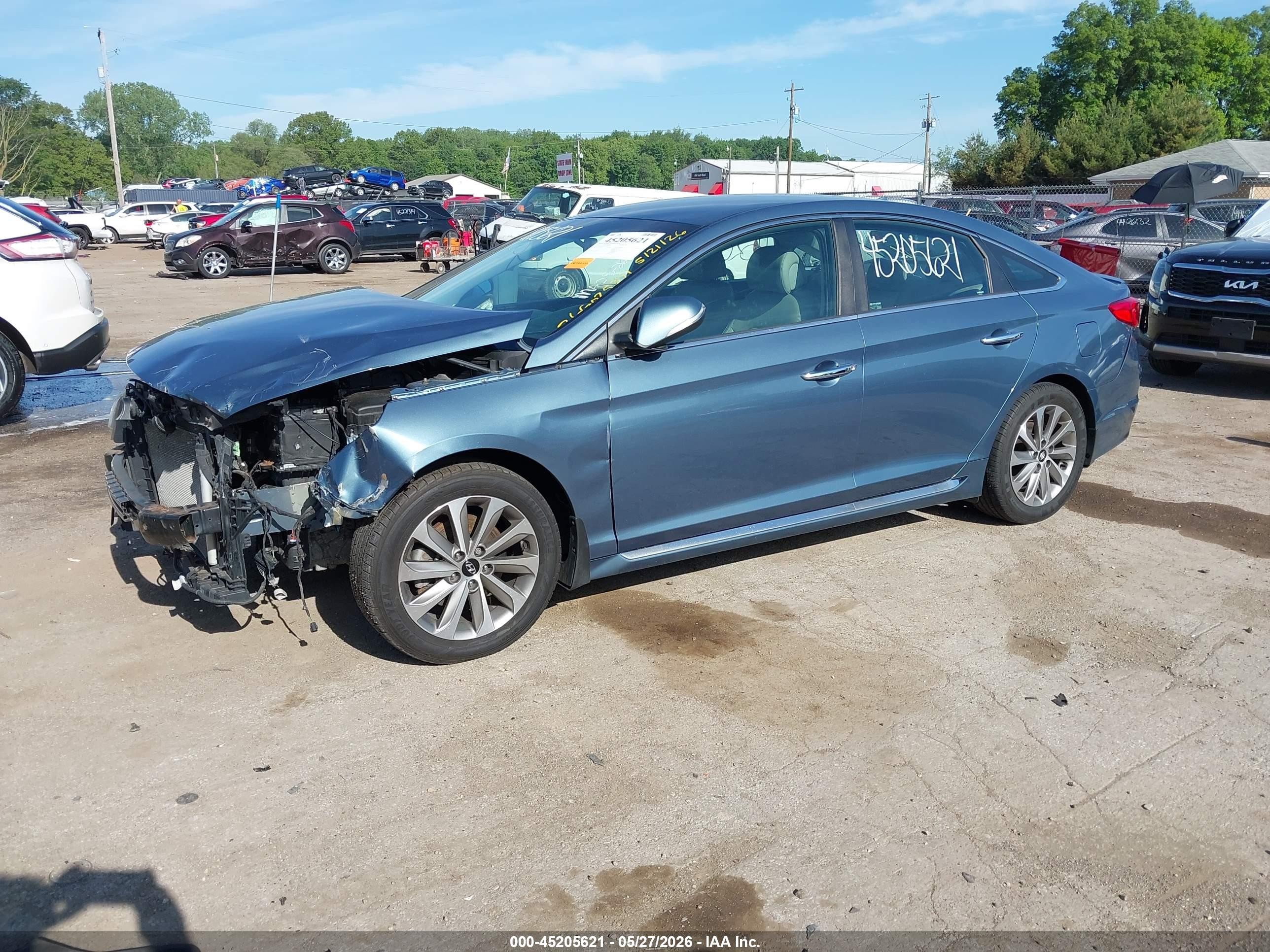 2015 Hyundai Sonata Sport Blue vin: 5NPE34AF8FH219226
