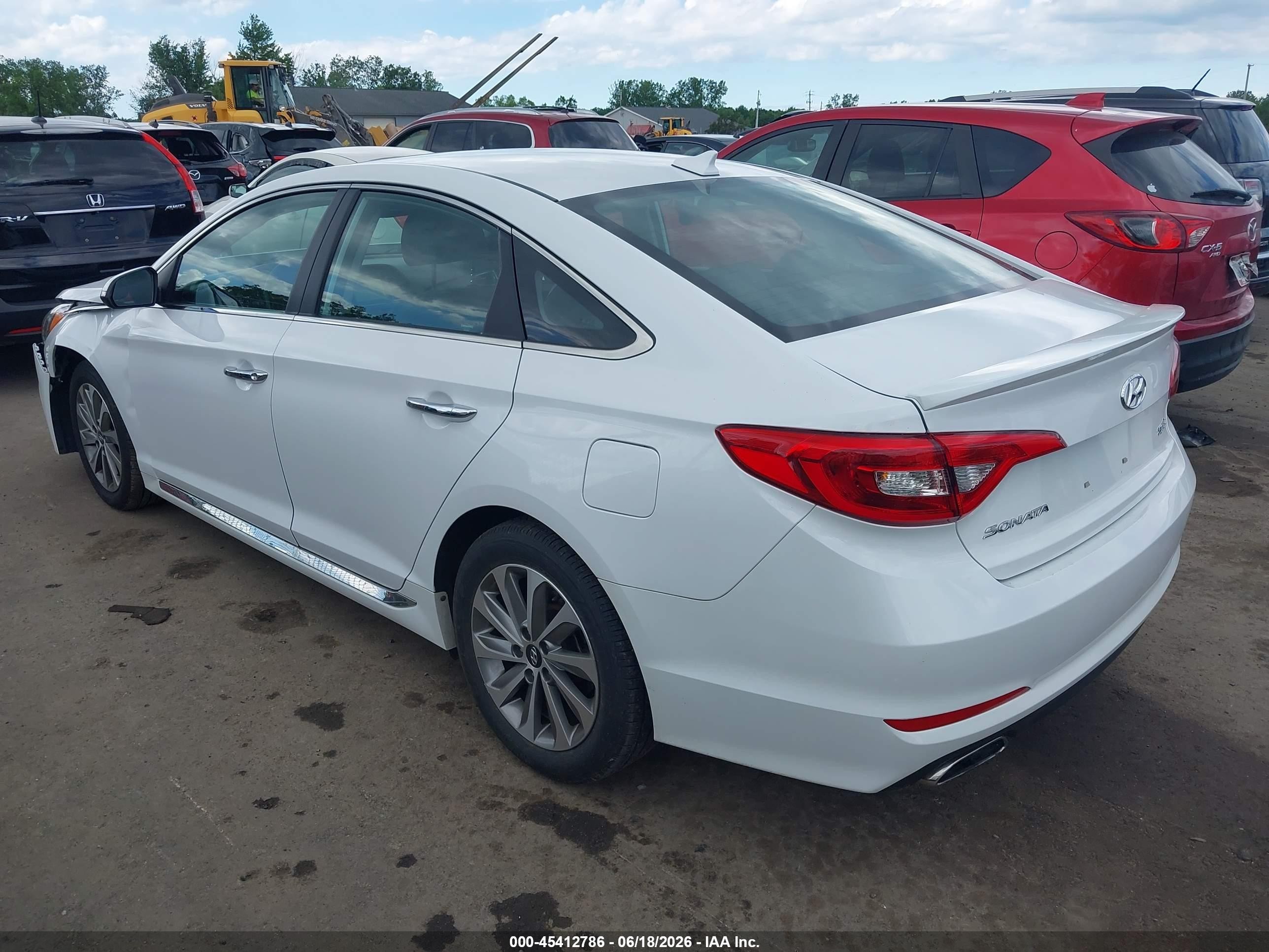 2015 Hyundai Sonata Sport White vin: 5NPE34AF8FH233112