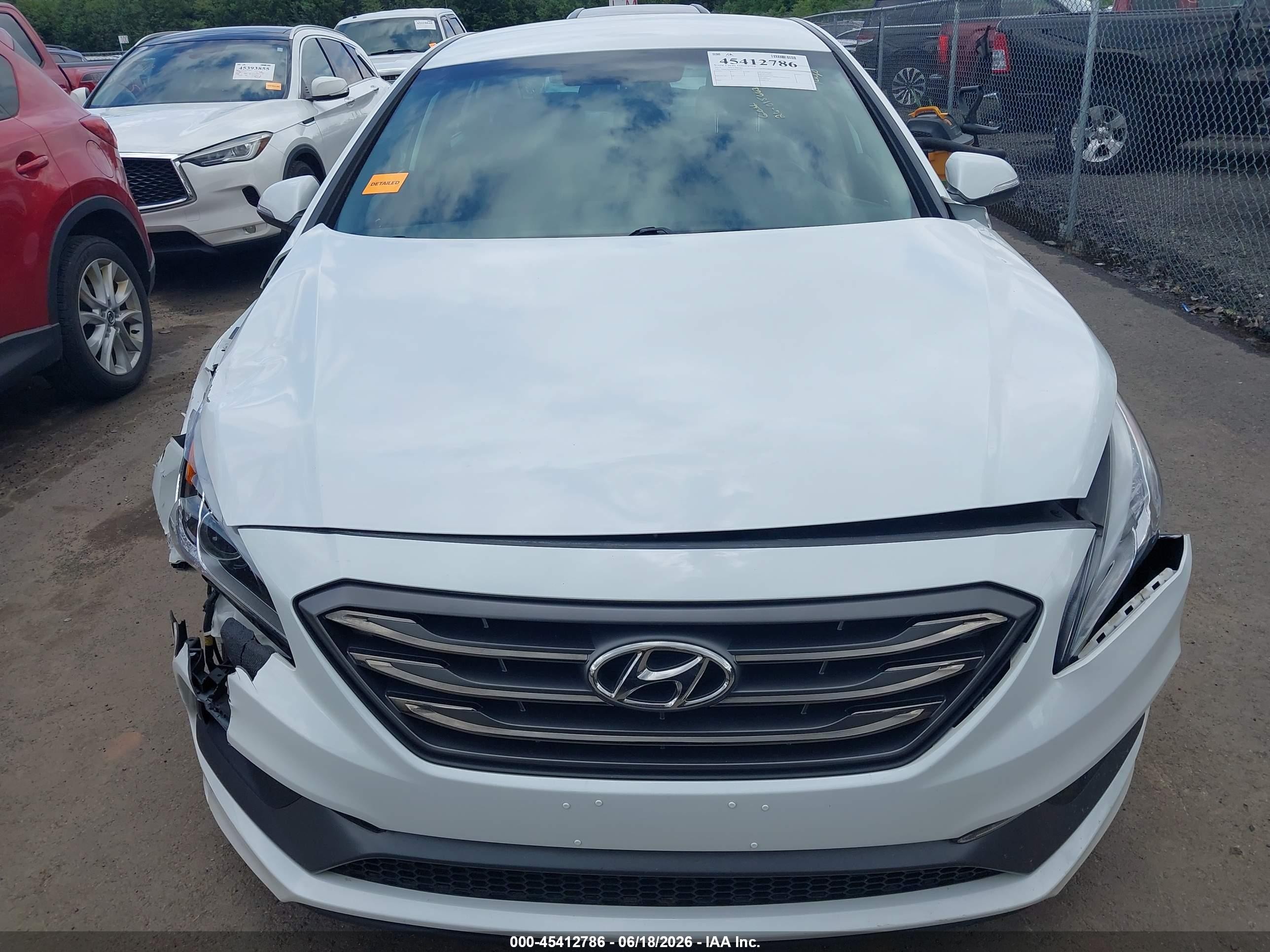 2015 Hyundai Sonata Sport White vin: 5NPE34AF8FH233112
