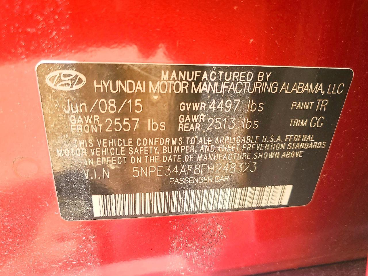 2015 Hyundai Sonata Sport Burgundy vin: 5NPE34AF8FH248323